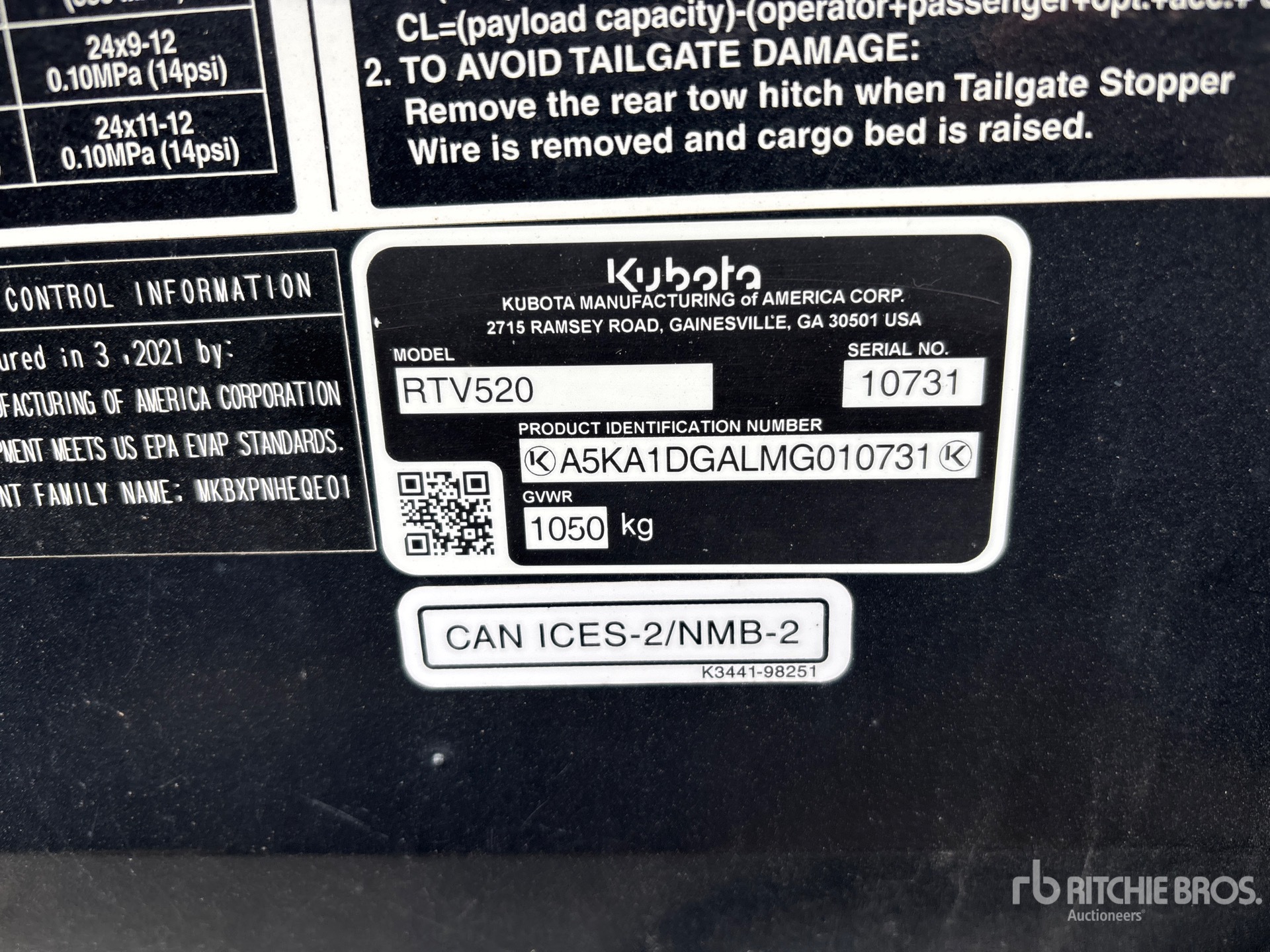 2021 Kubota RTV520