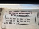 General Appearance with Motor Vehicle Safety Standards Label