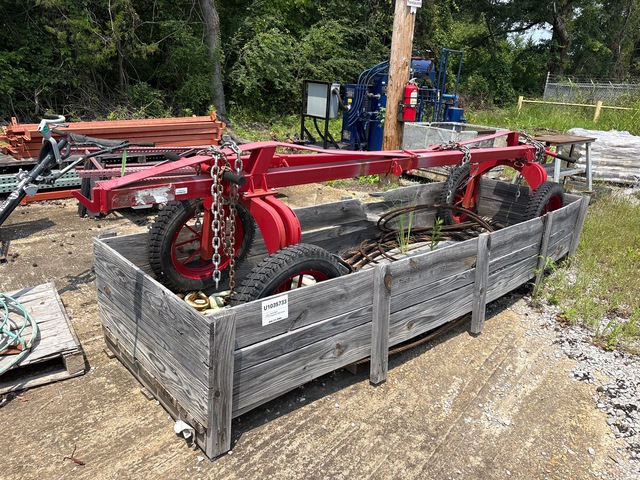 Quantity of (3) Pipe Dolly and 2 cable lifting slings 1 1/4&rdquo;and 3/4&rdquo;