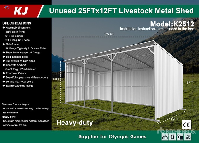 2026 KJ K2512 Livestock Shelter
