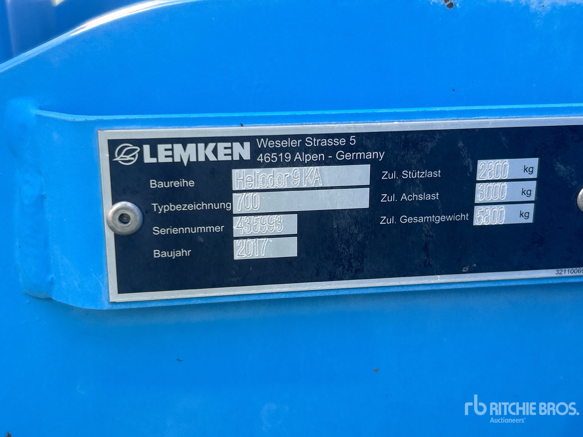 2017 Lemken HELIODOR 9