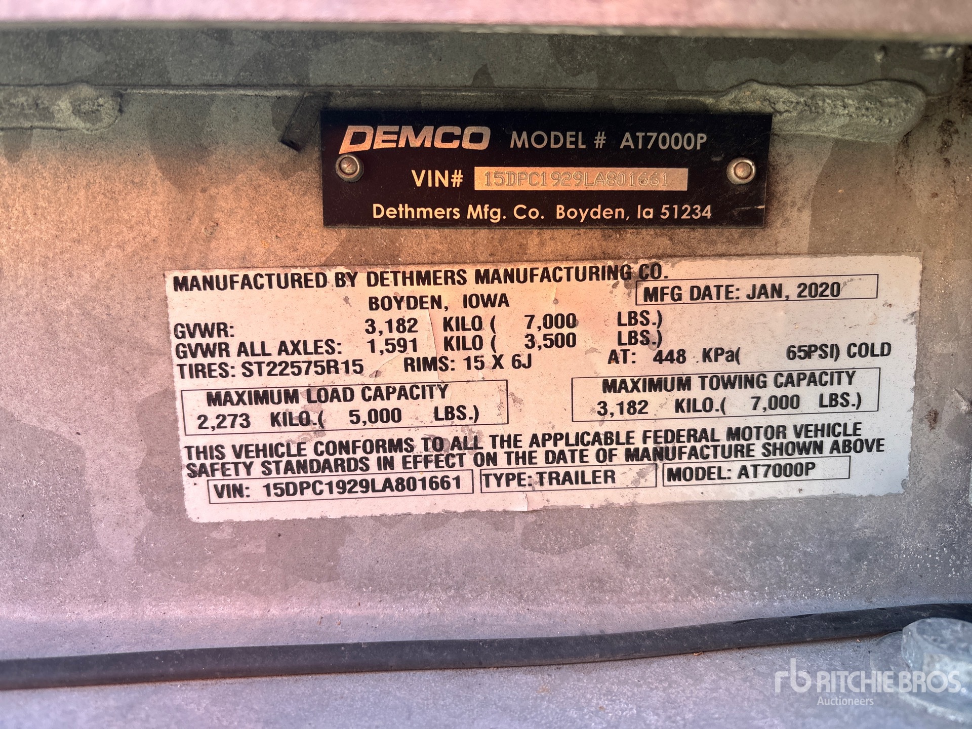 2020 Demco T/A 1 Car Open