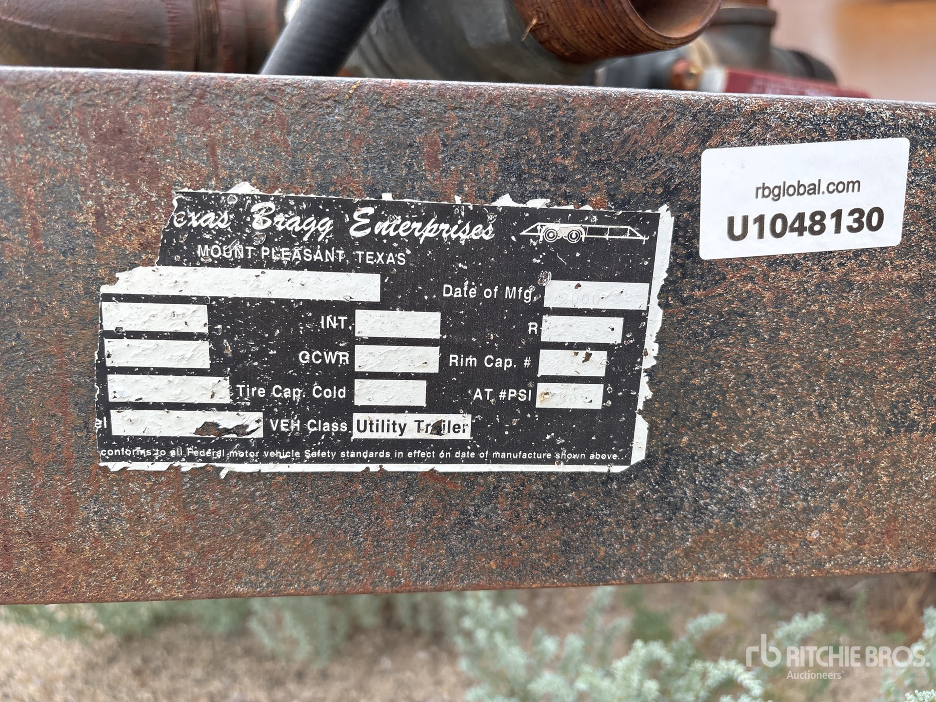 2000 Texas Bragg 500 gal T/A 500 Gal