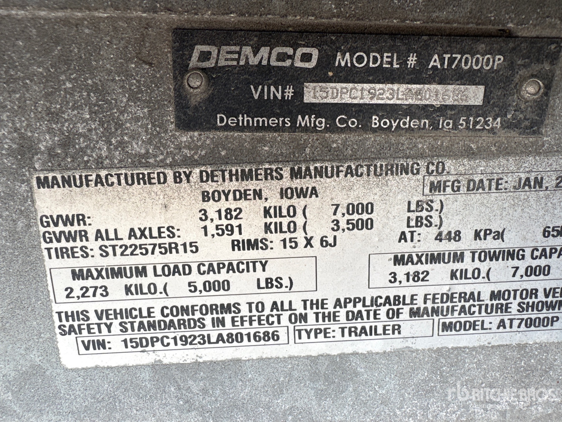 2020 Demco Turntable T/A 1 Car Open