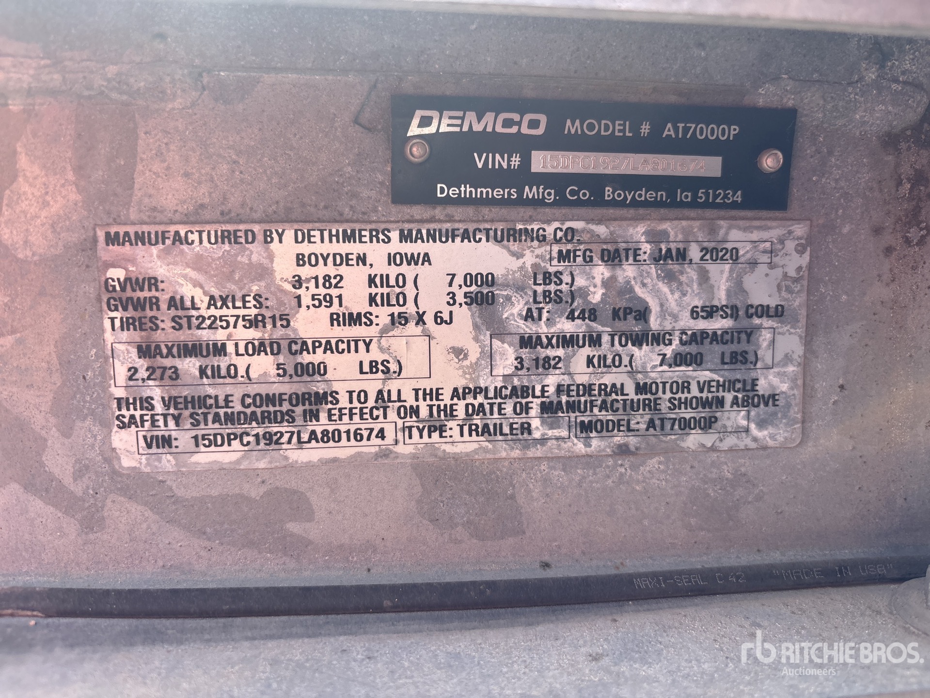 2020 Demco T/A 1 Car Open