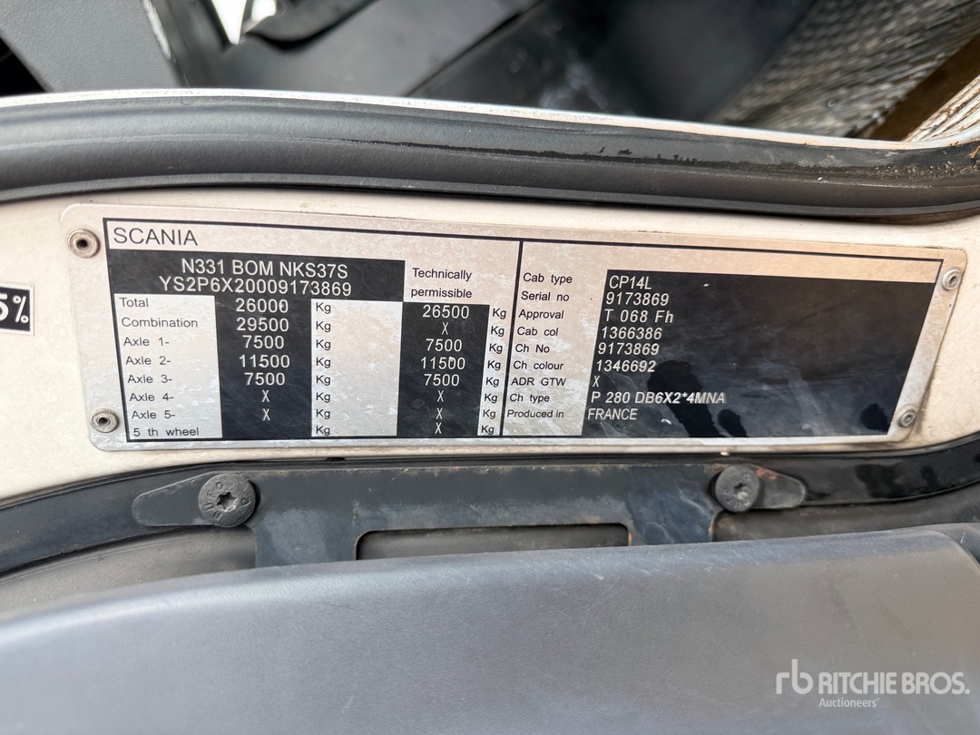 2013 Scania 6x2 Camion A Ordures Menageres