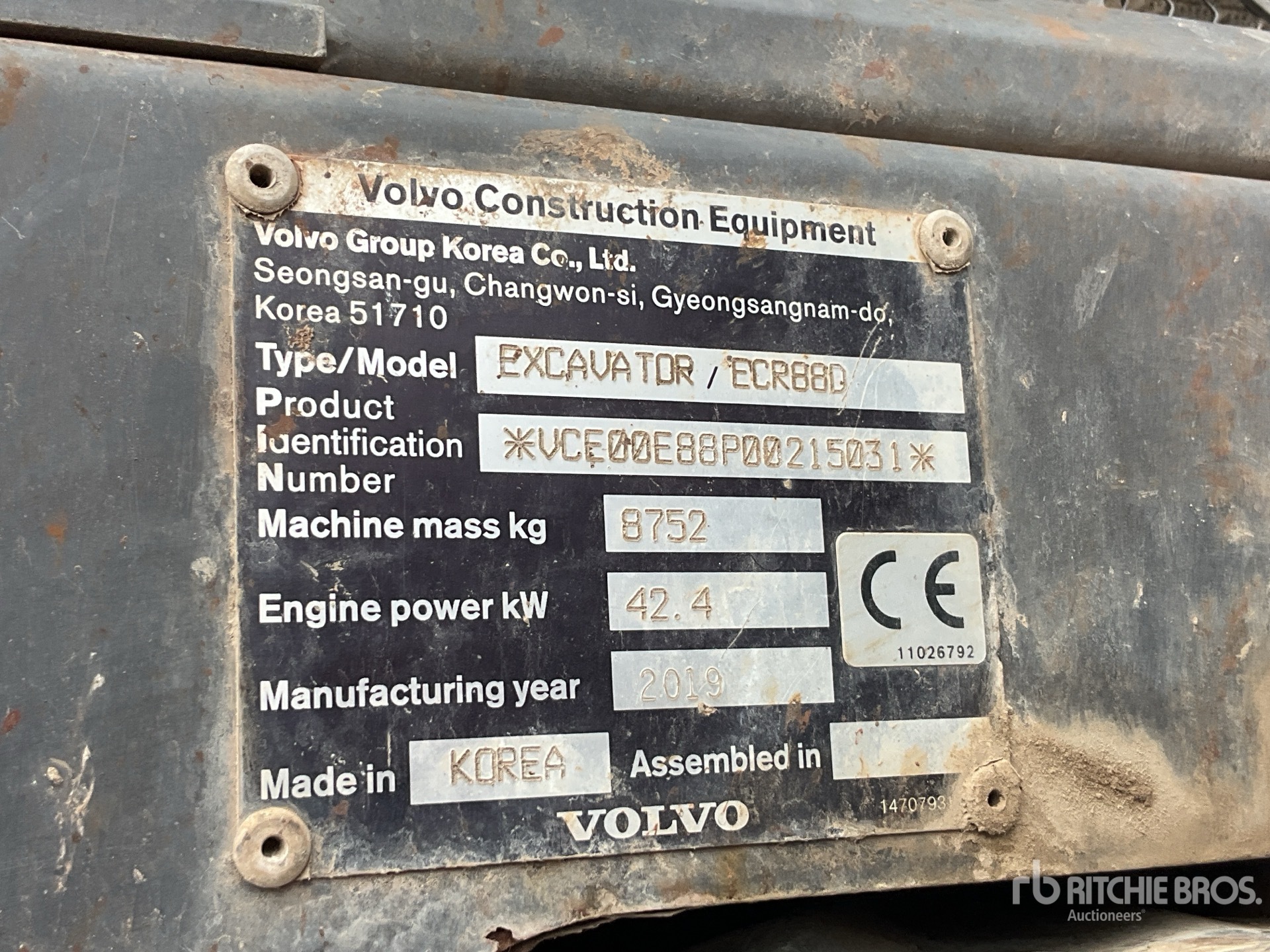 2019 Volvo ECR88D