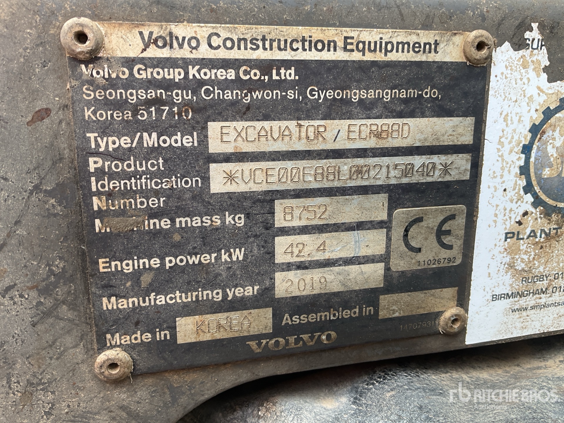2019 Volvo ECR88D