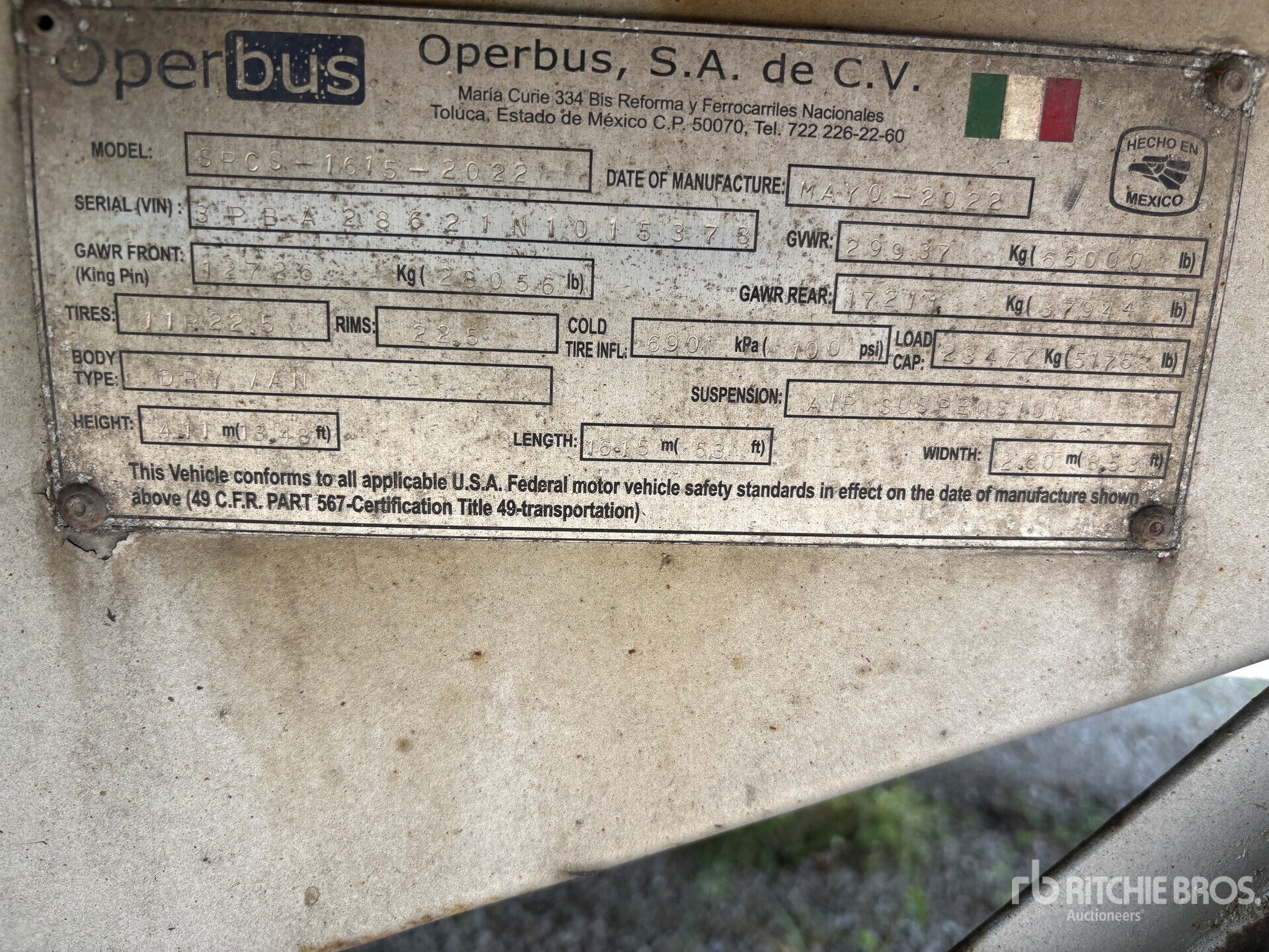 2022 Operbus 53 FT X 102 IN T/A