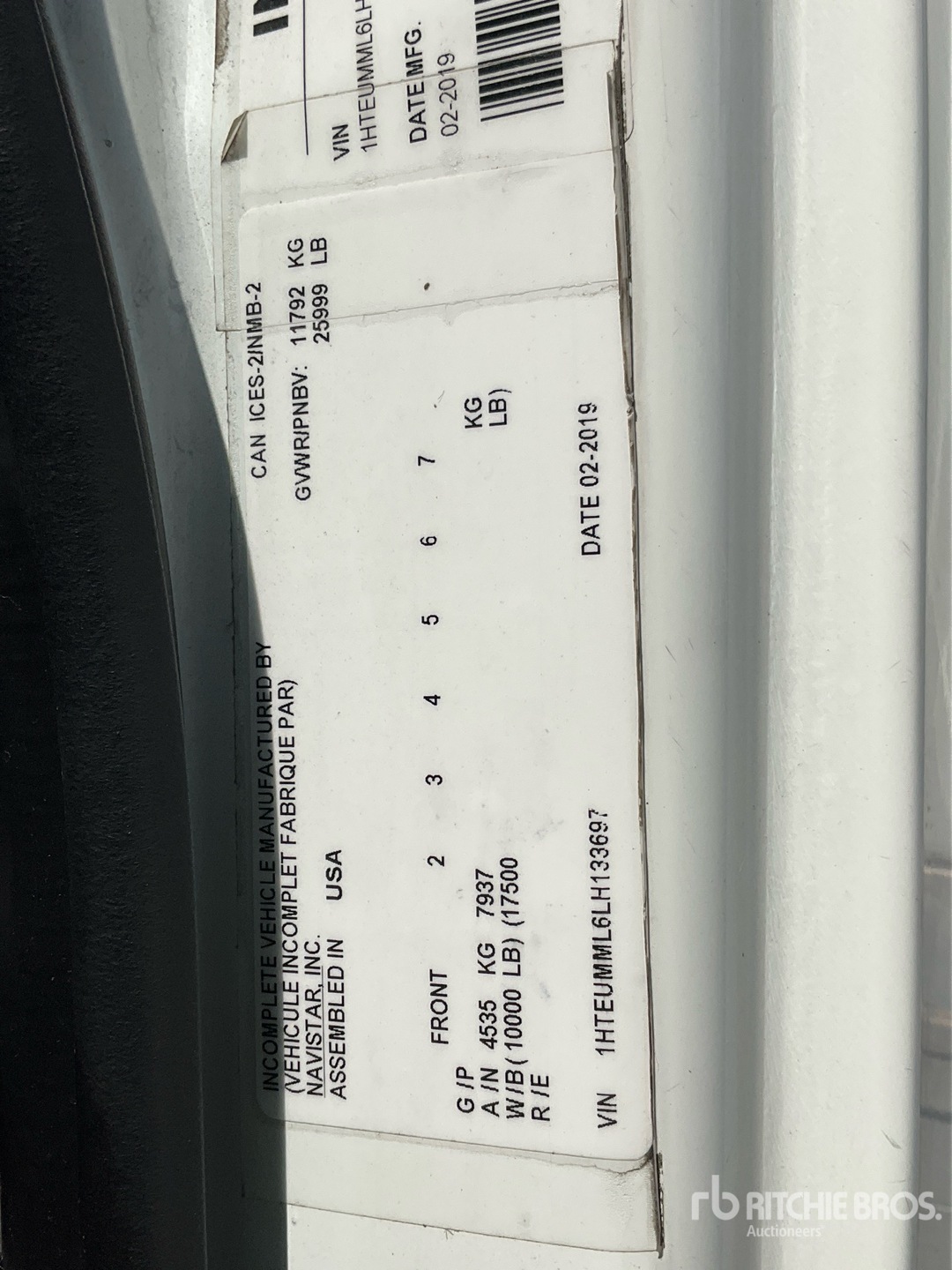 2019 International MV607