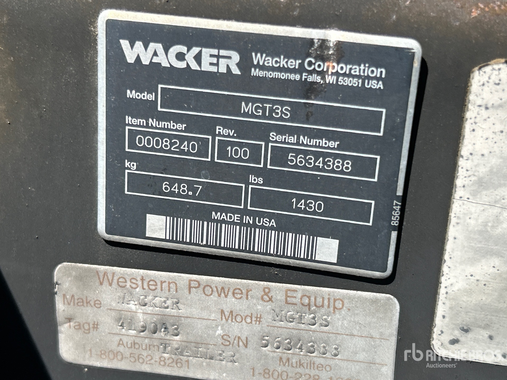 2006 Wacker Neuson G160