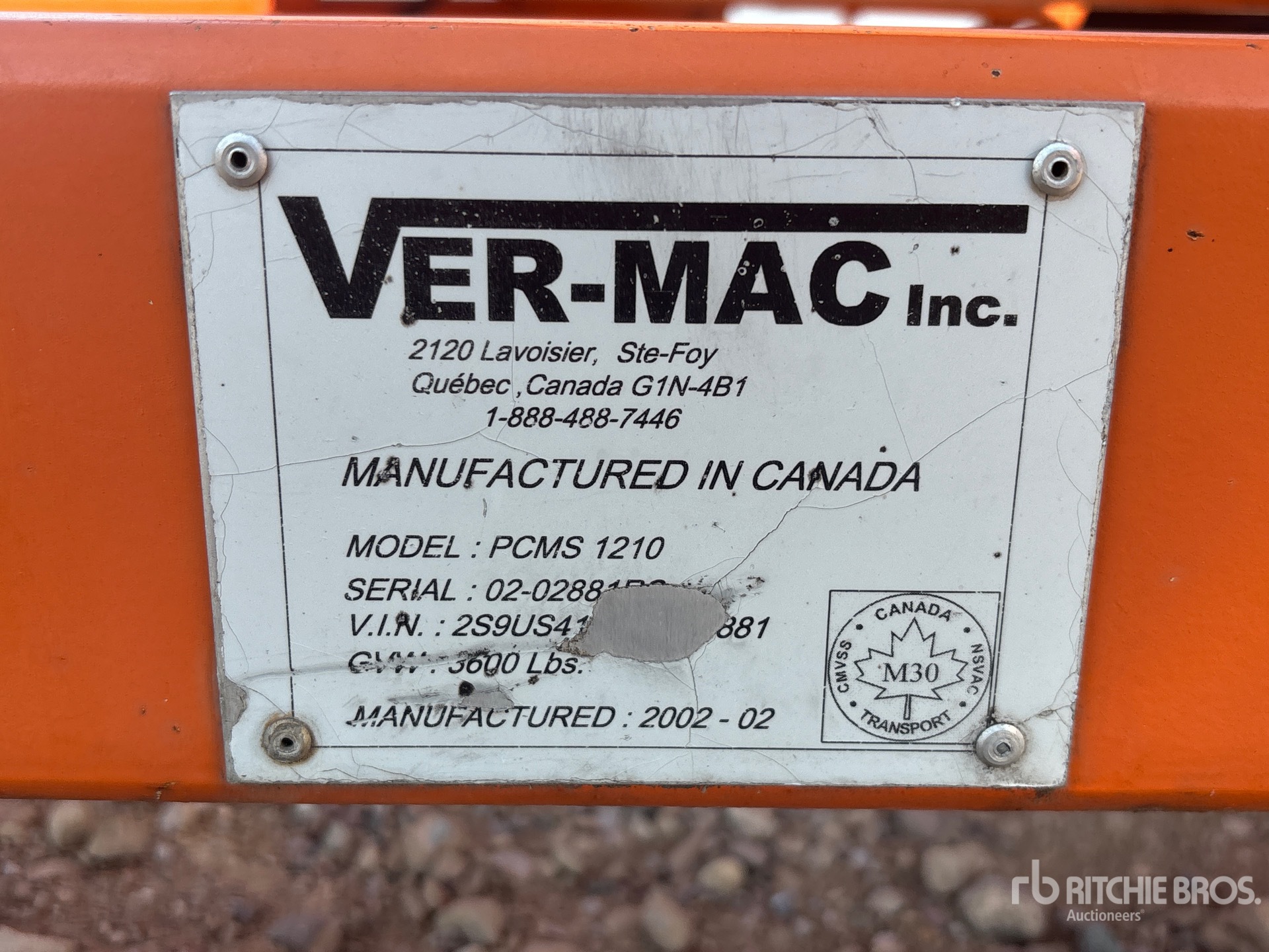 2002 Vermac PCMS 1210