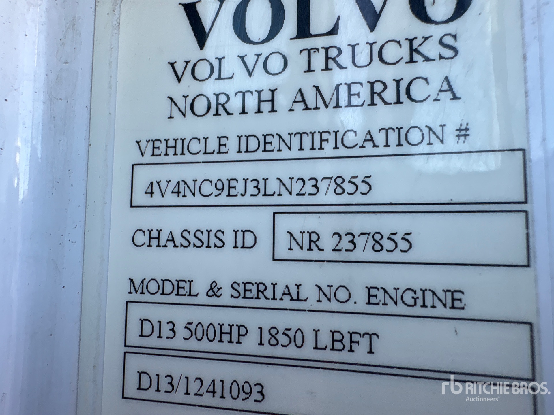 General Appearance with Serial Number / VIN