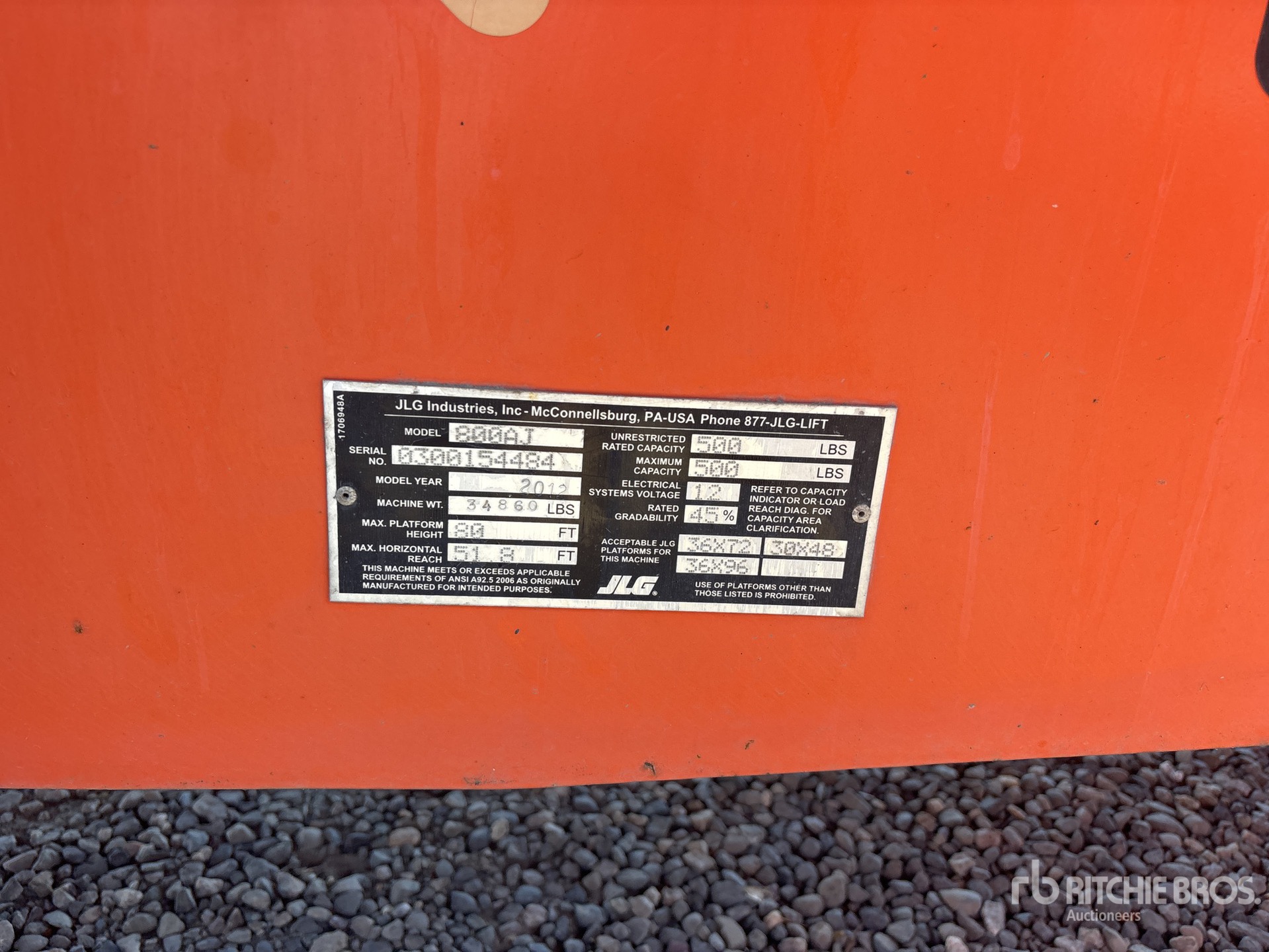 2012 JLG 800 AJ