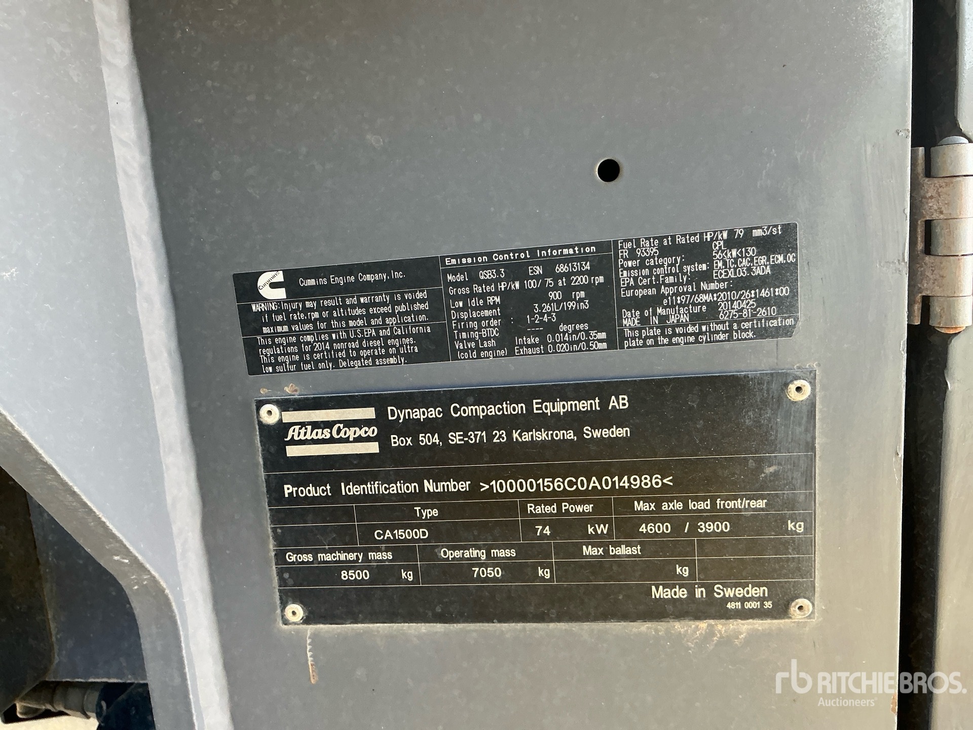 2015 Dynapac CA1500D