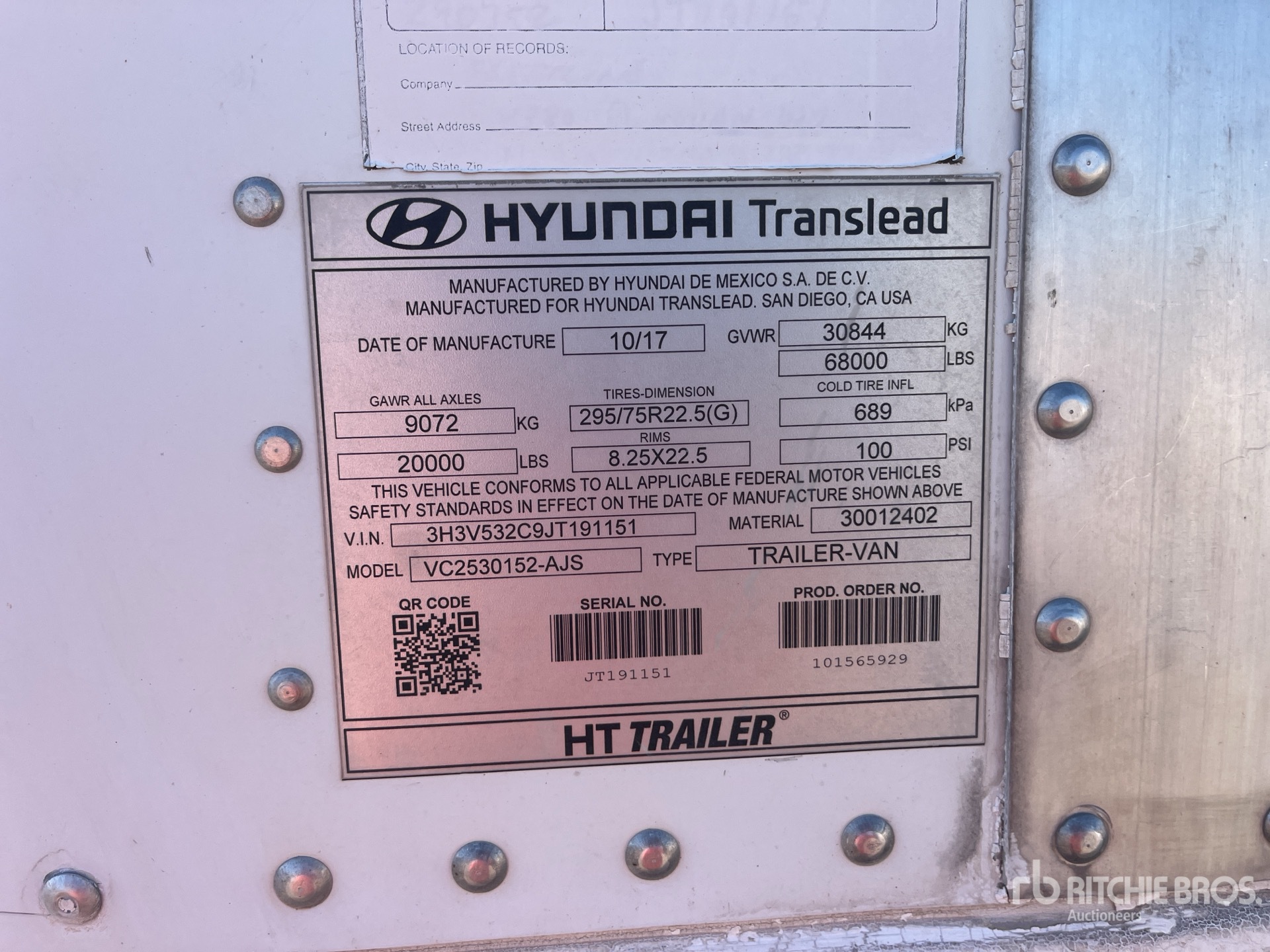 2018 Hyundai VC2530152-AJS