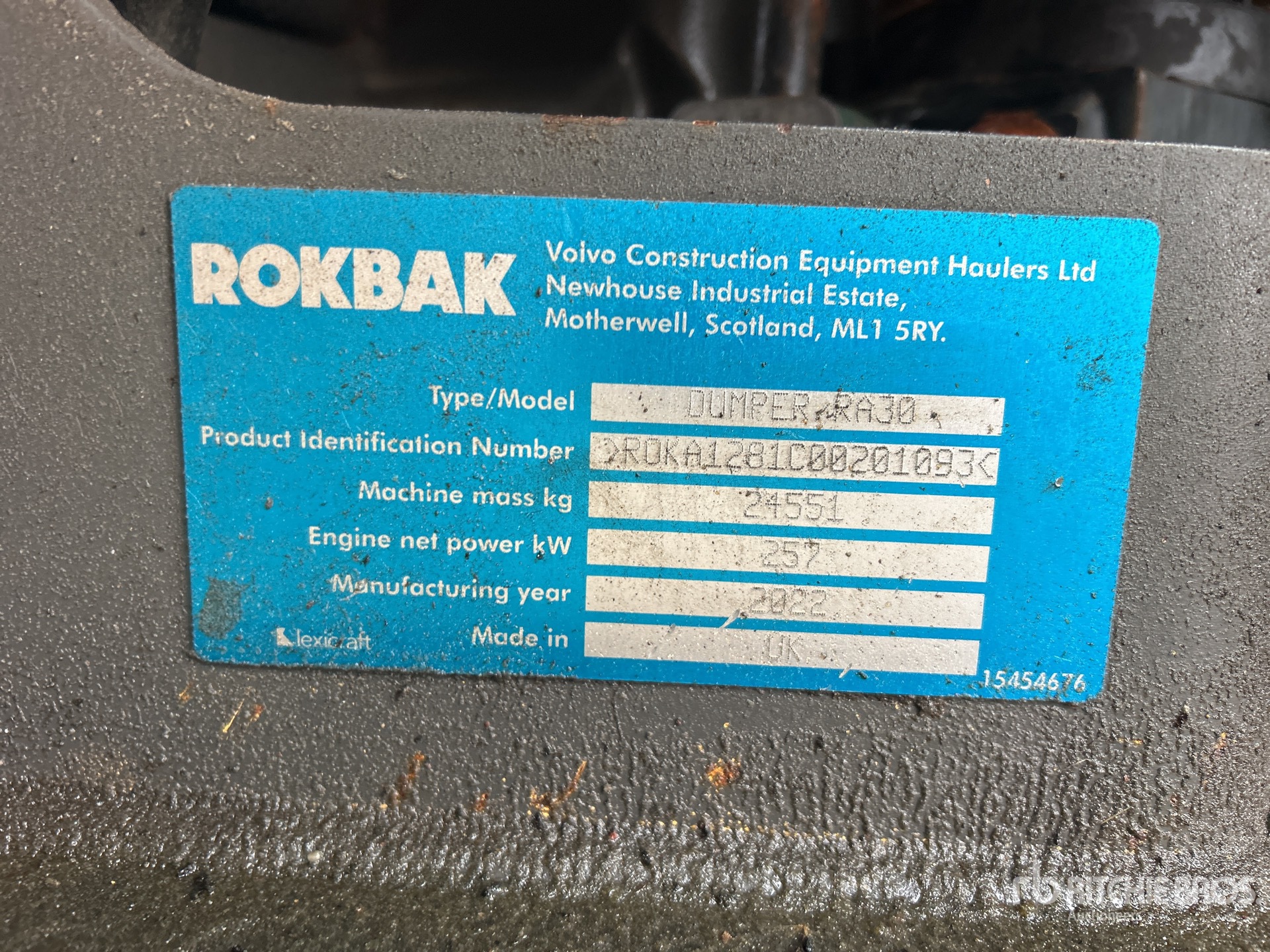 2022 Rokbak RA30