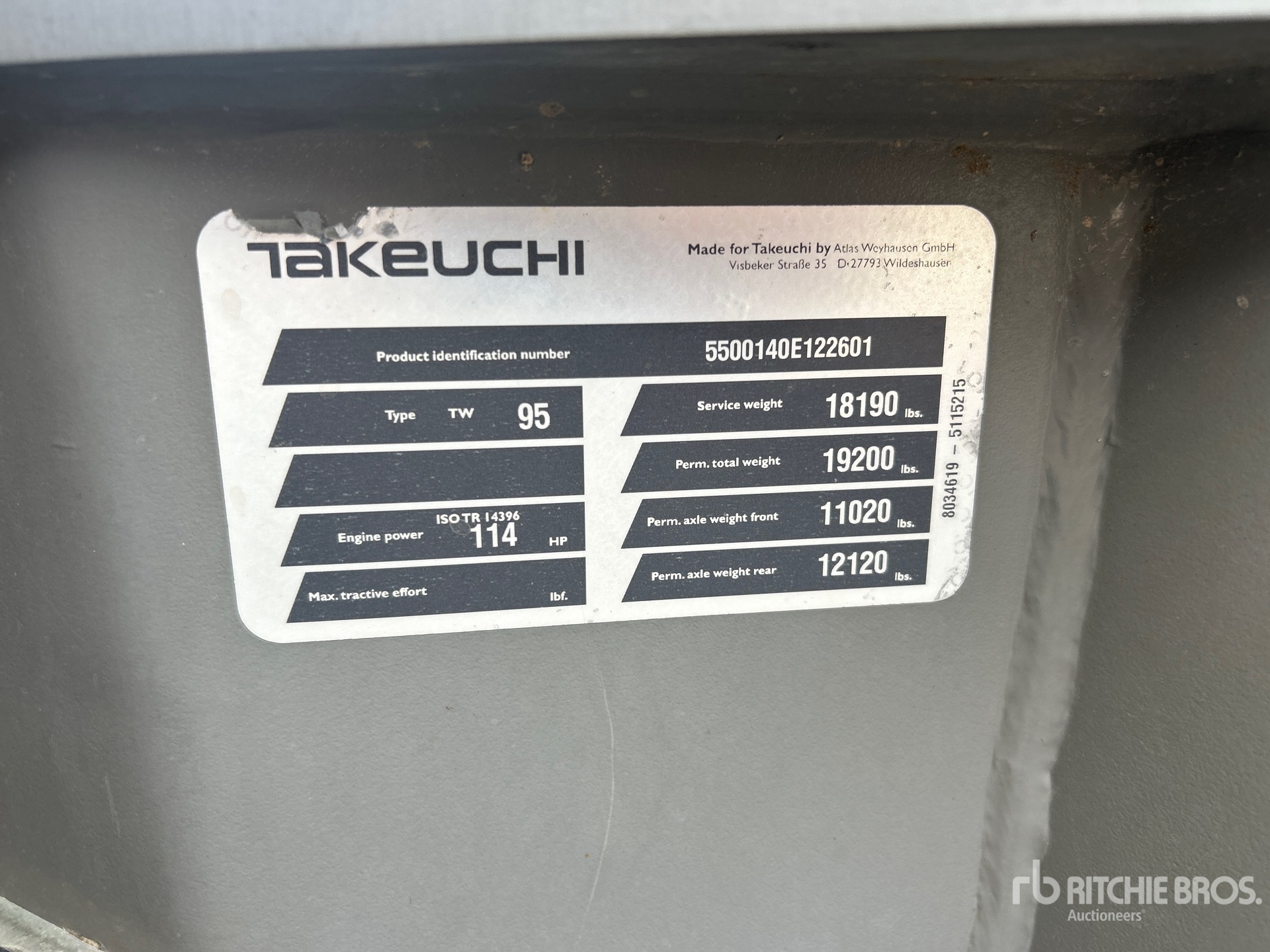 2019 Takeuchi TW95C2HS