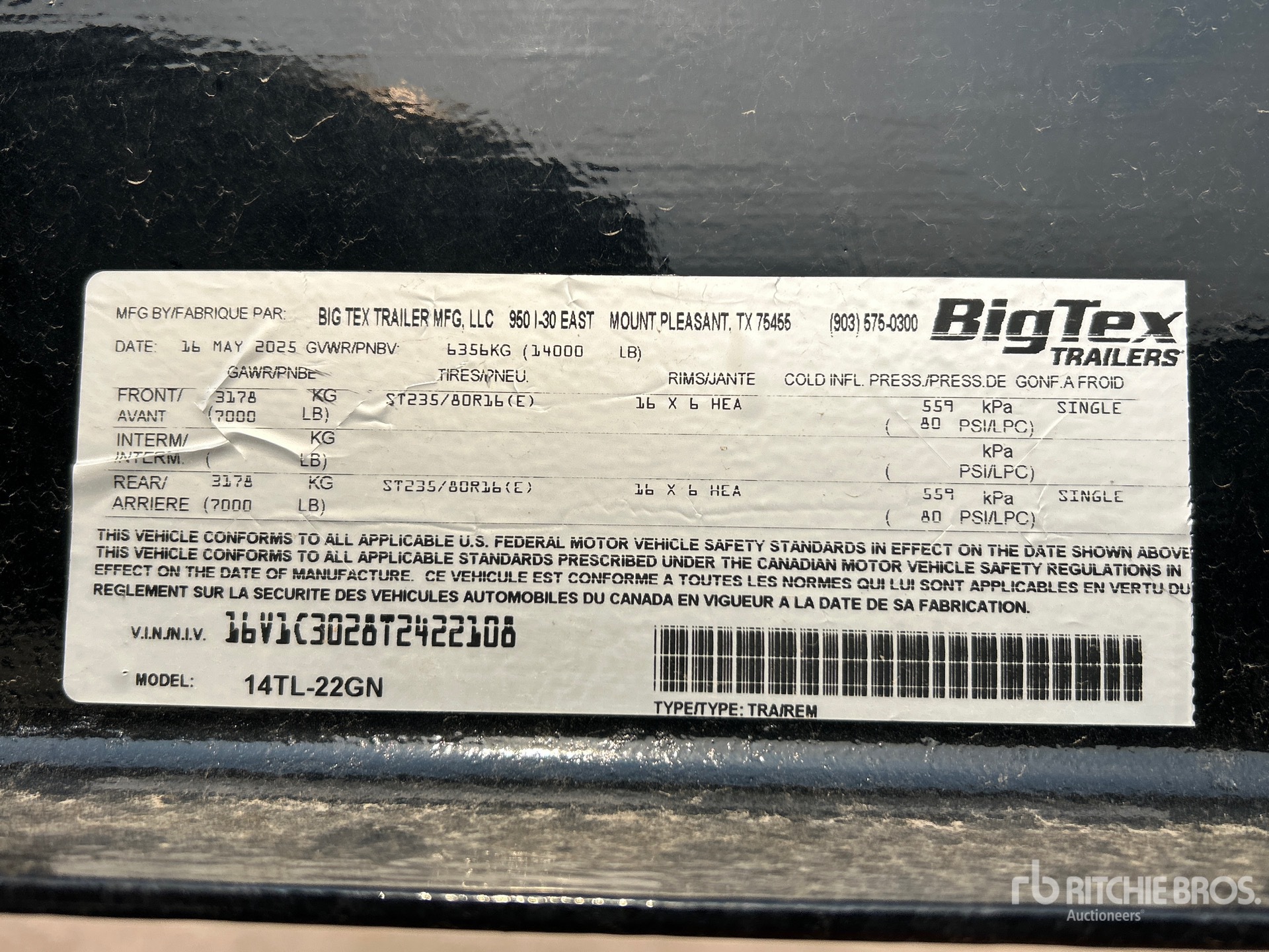 2026 Big Tex 14TL-22GN
