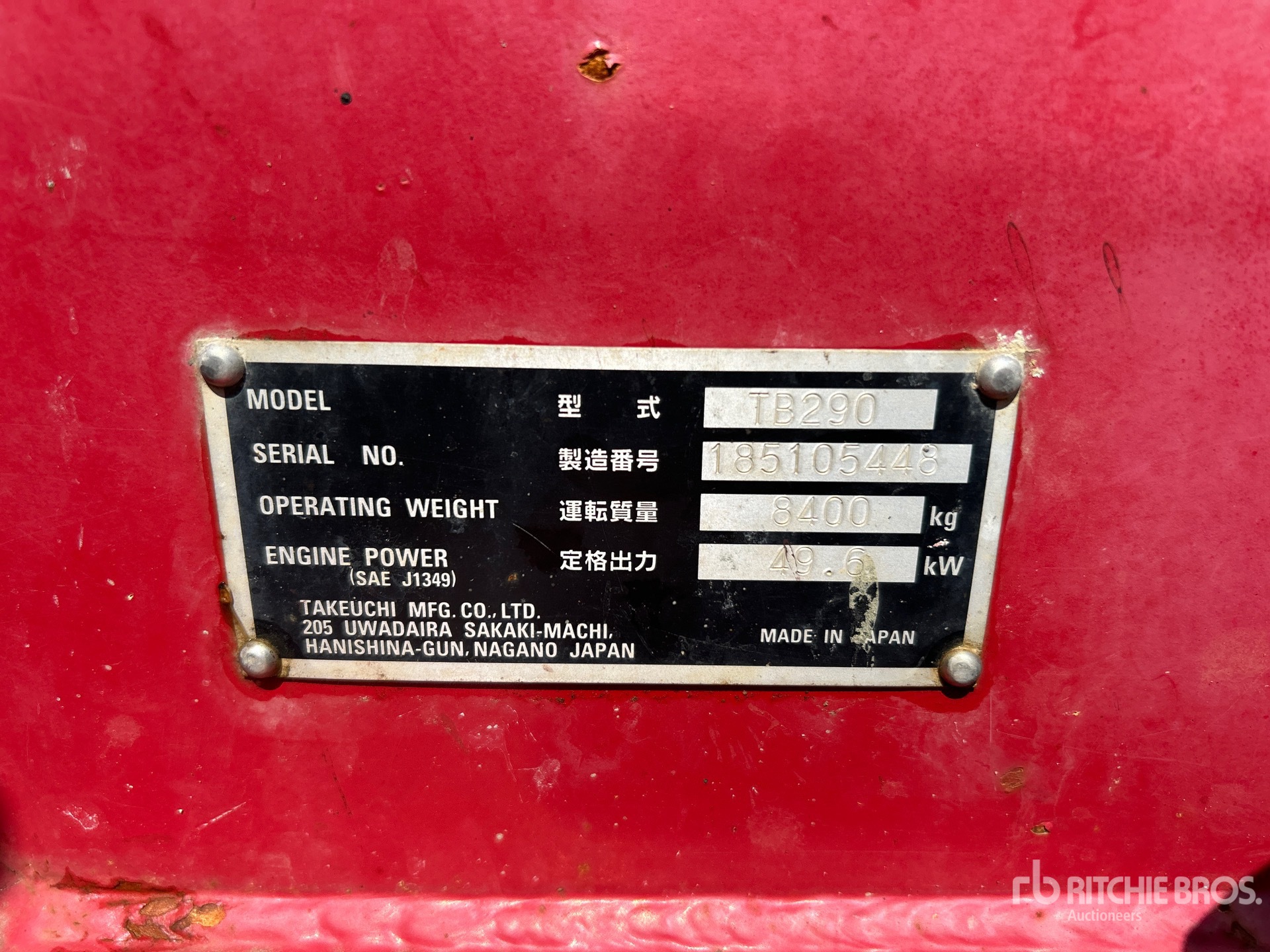 2018 Takeuchi TB290