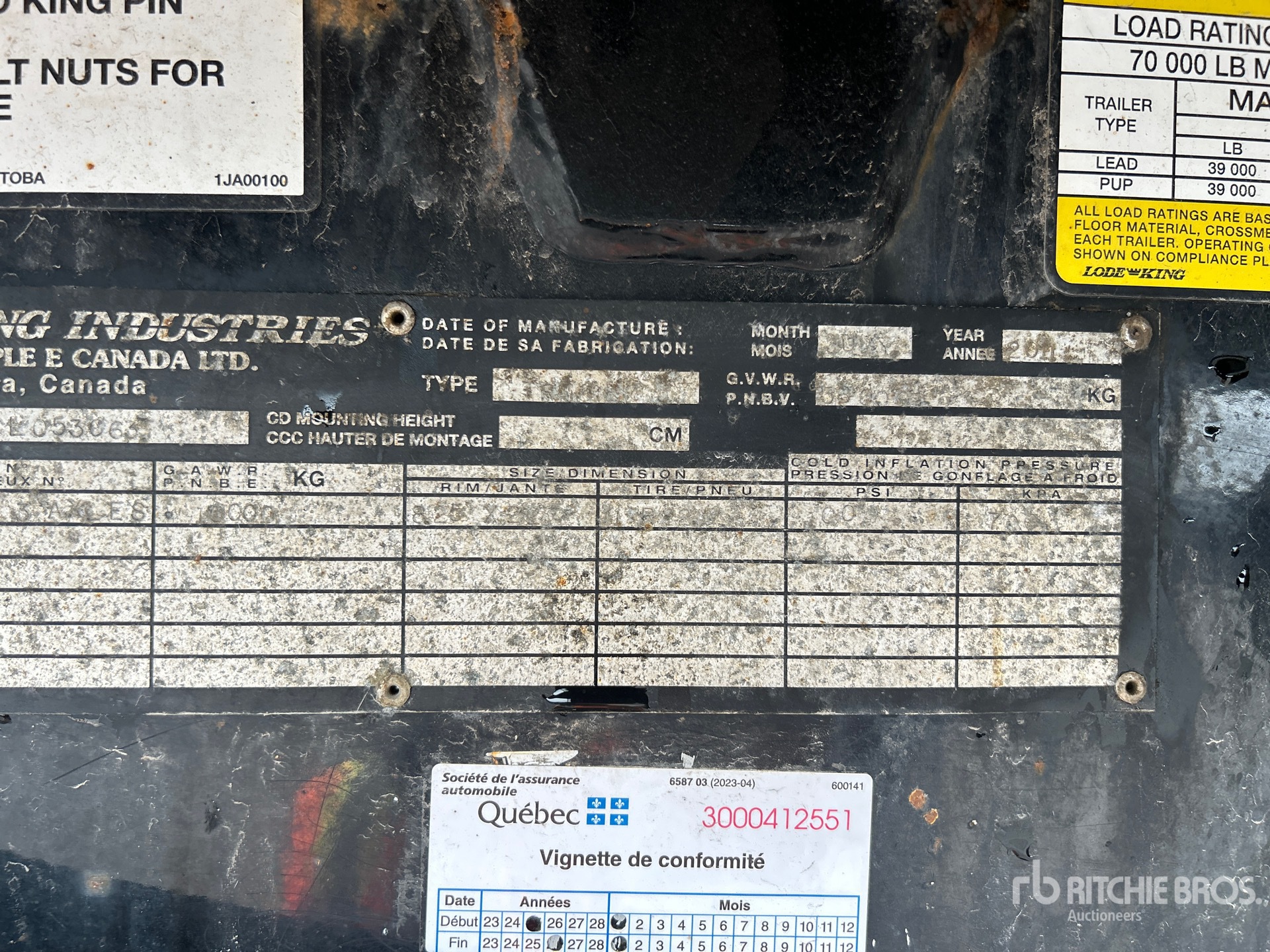2012 Load King 28 ft Super B-Train Lead