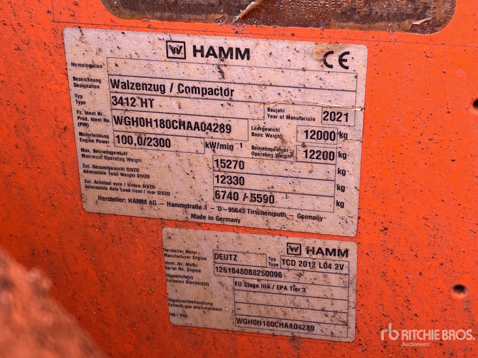 2021 Hamm 3412 HT