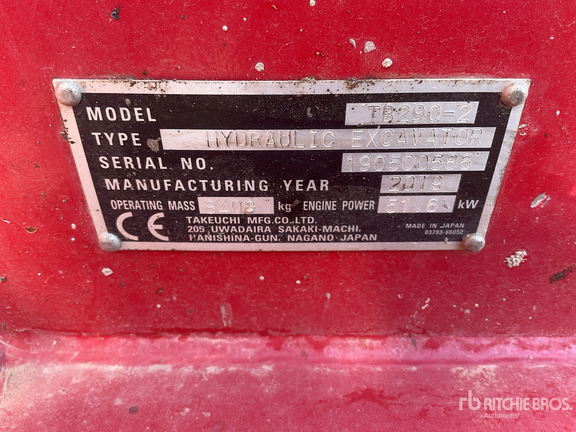 2019 Takeuchi TB290-2
