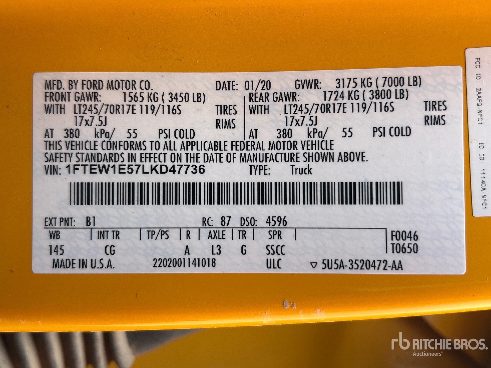 General Appearance with Serial Number / VIN