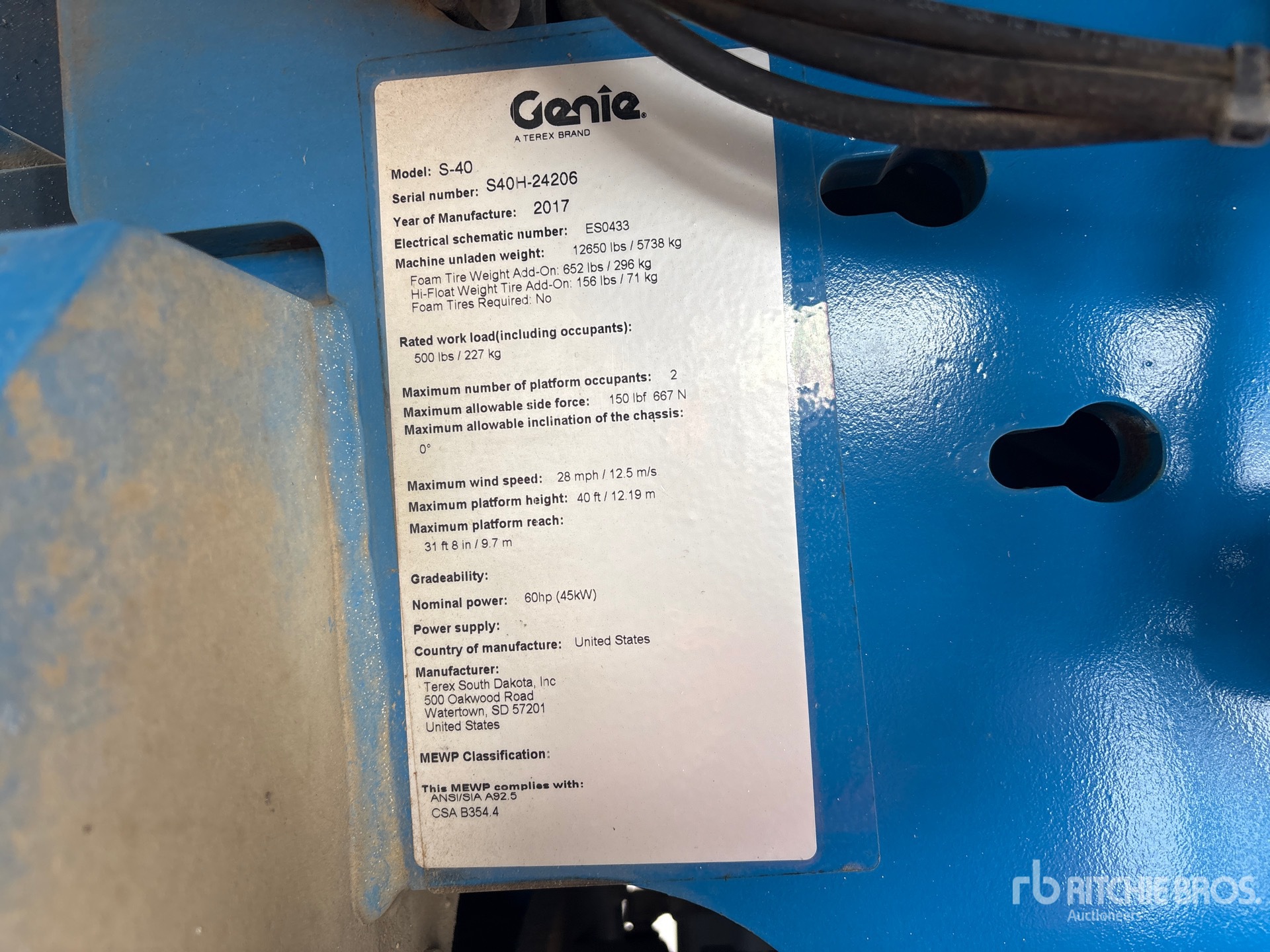 2017 Genie S-40