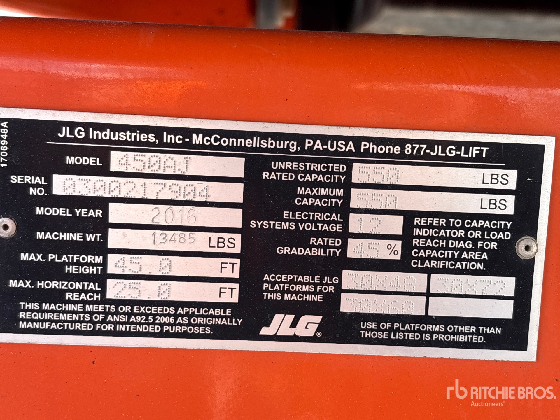 2016 JLG 450AJ
