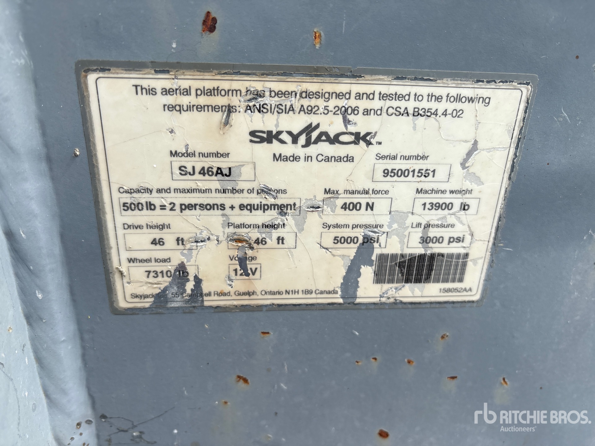 2016 Skyjack SJ46AJ