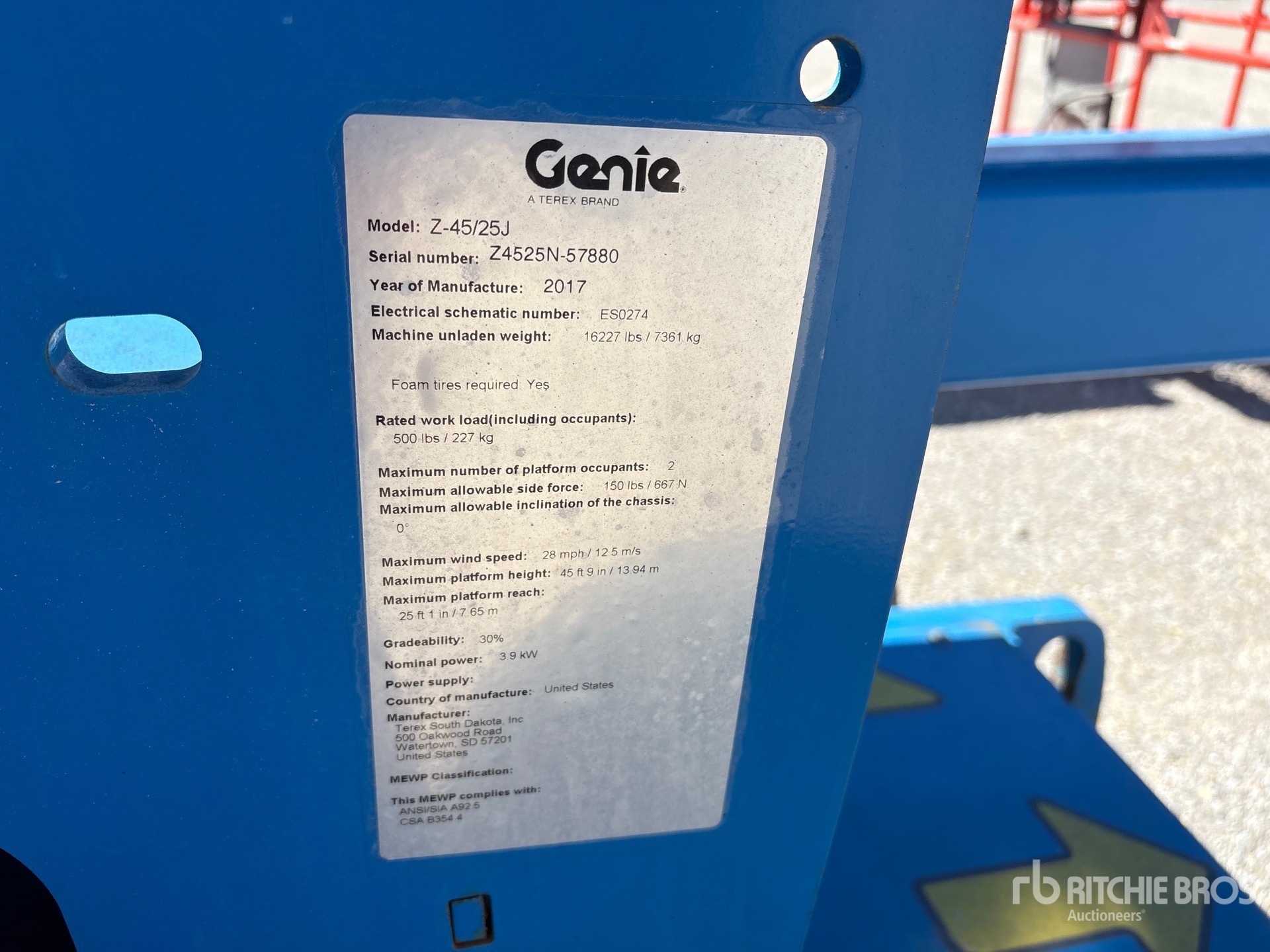 2017 Genie Z-45/25N