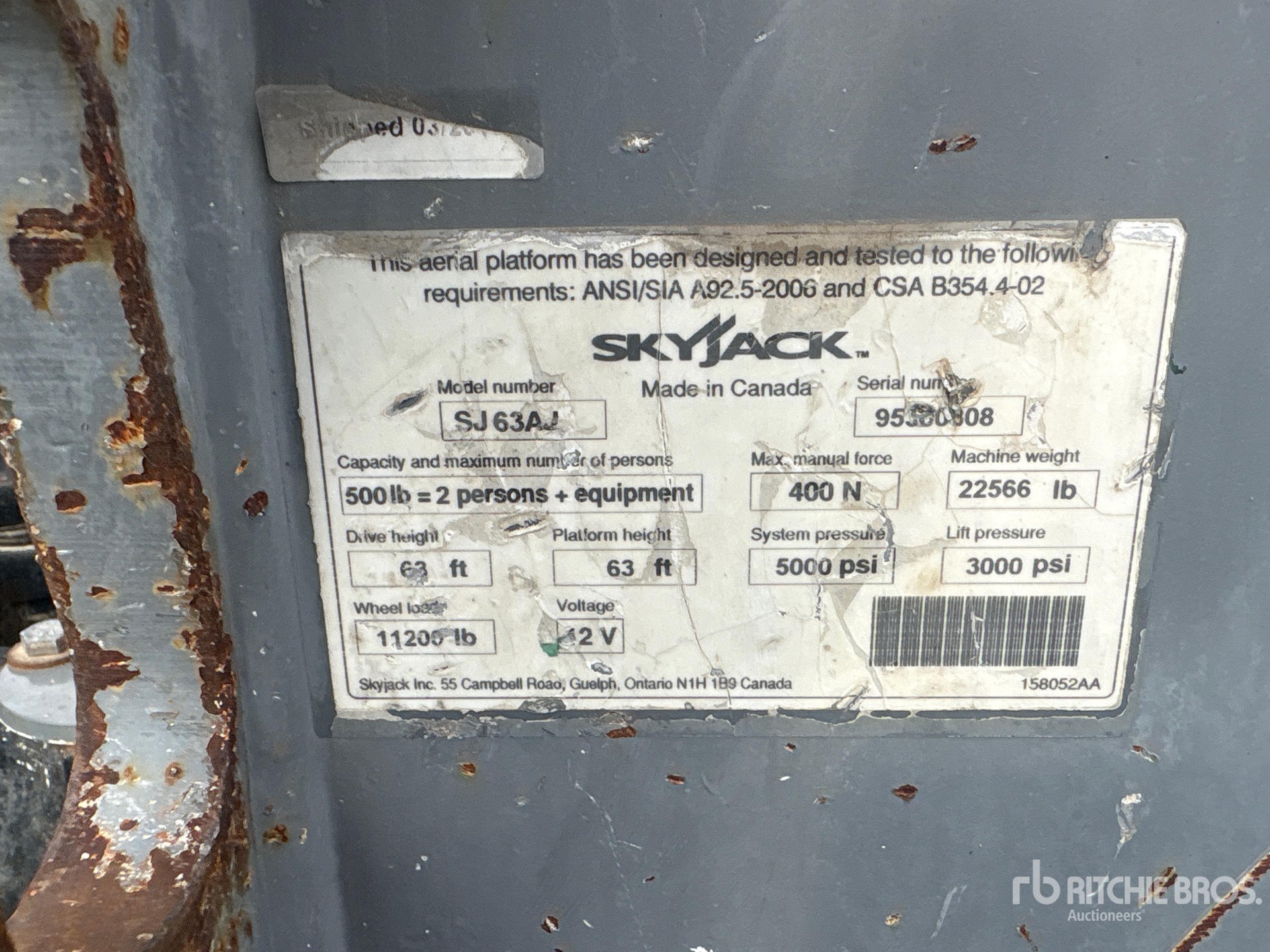 2016 Skyjack SJ63AJ