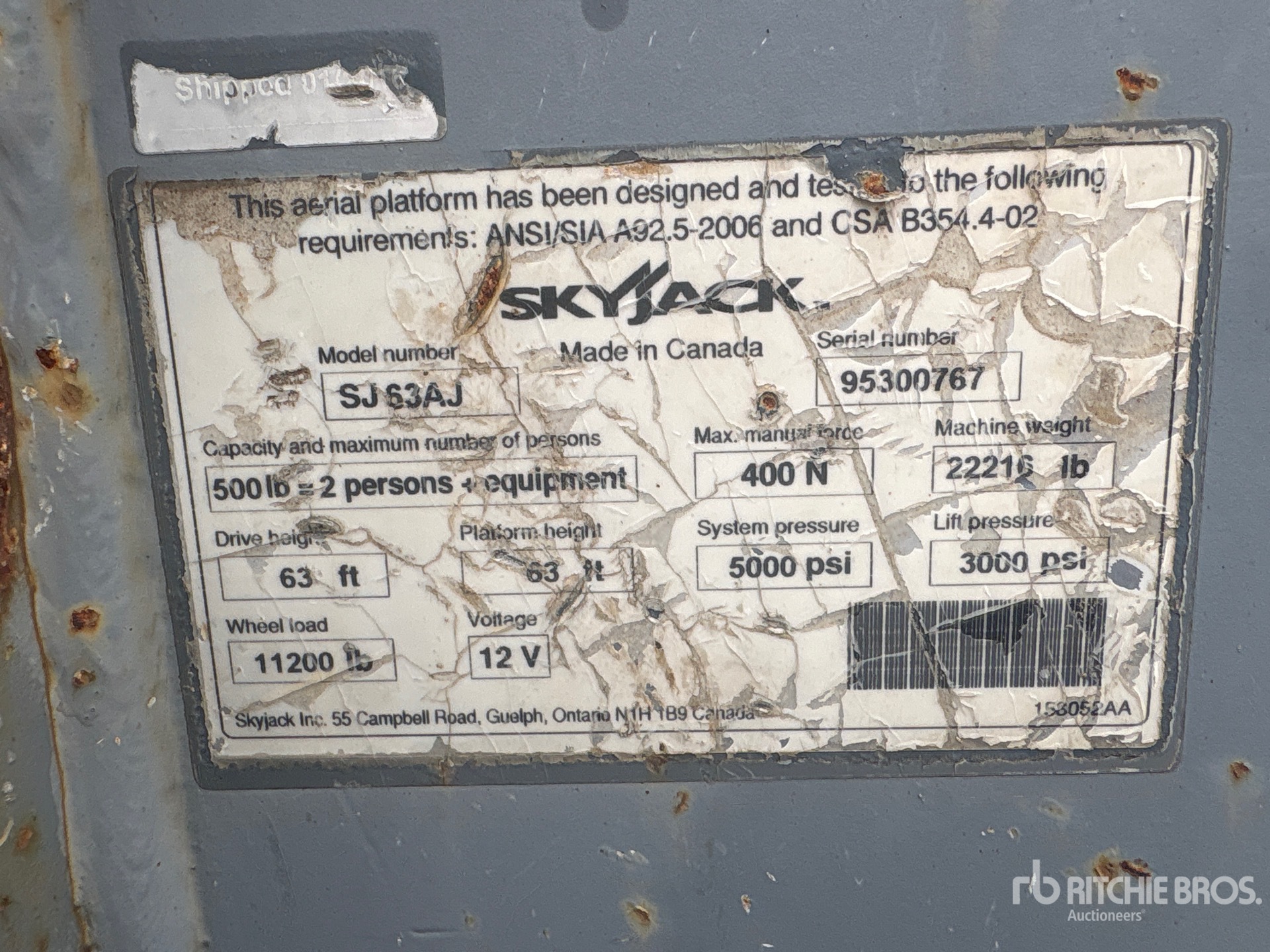 2016 Skyjack SJ63AJ