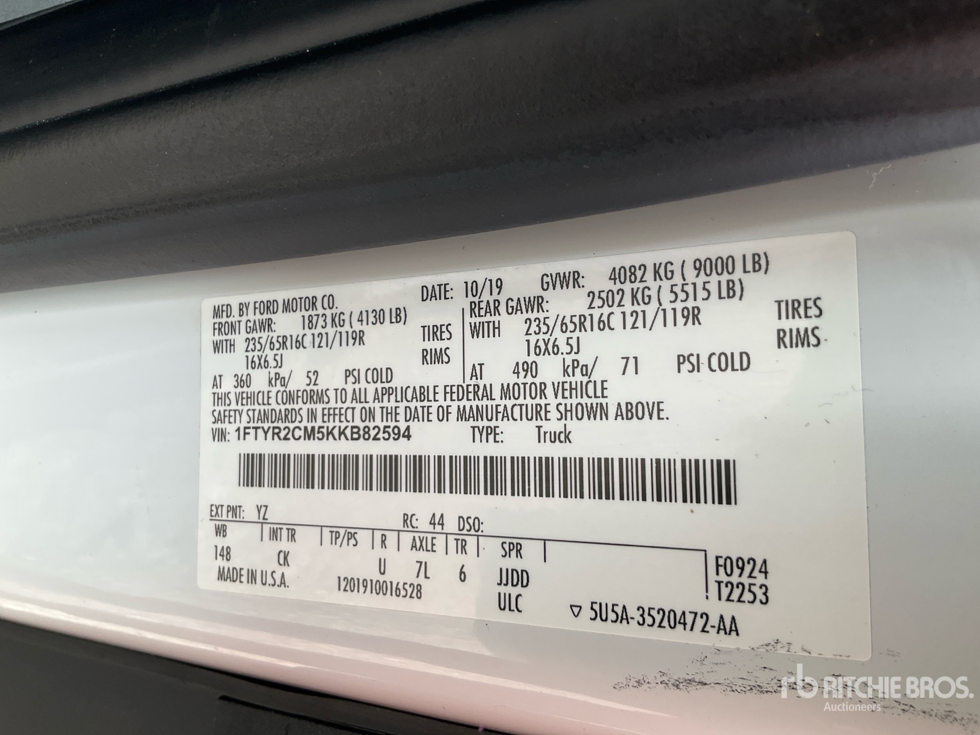 2019 Ford TRANSIT 1500