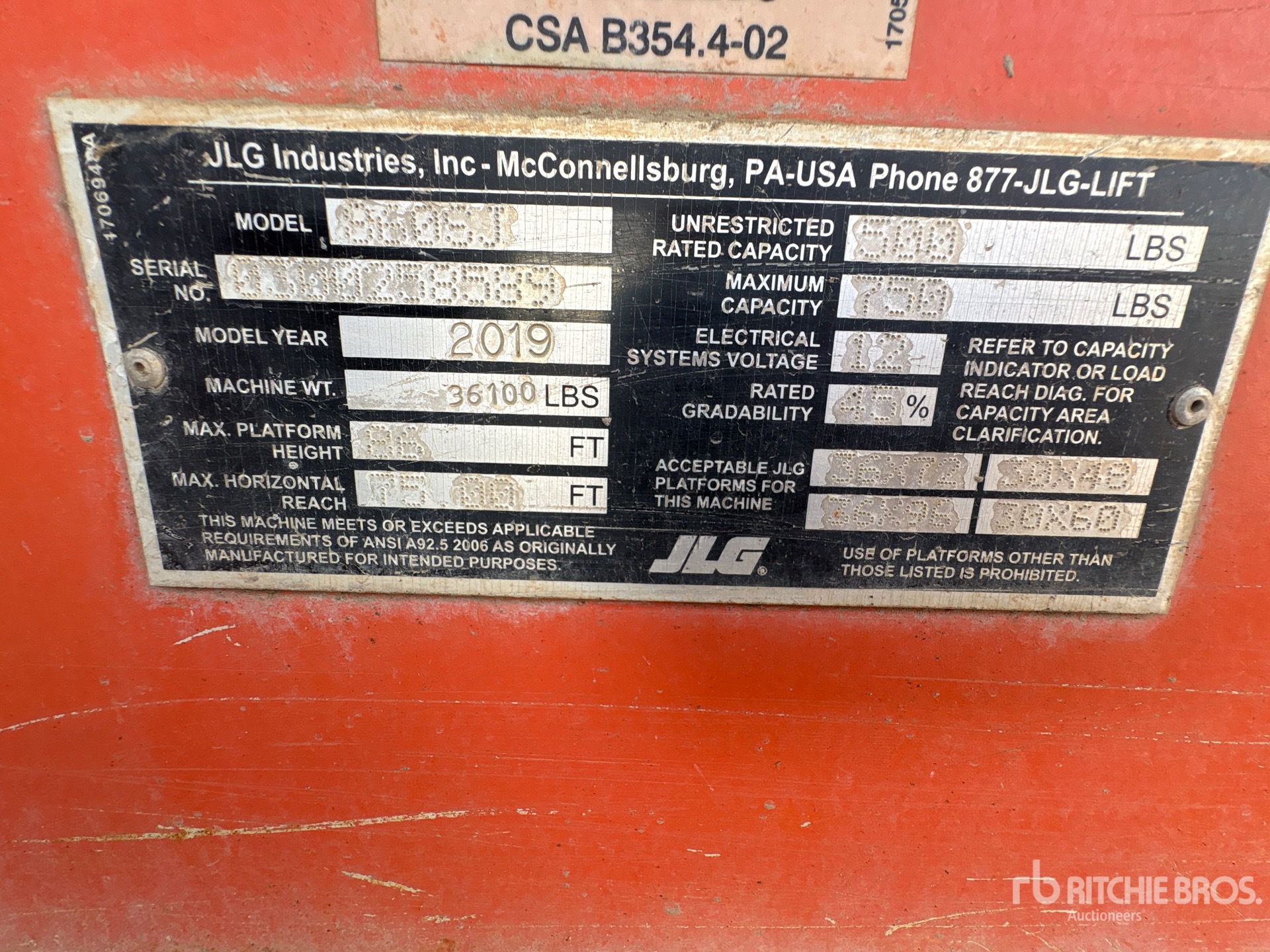 2019 JLG 860SJ
