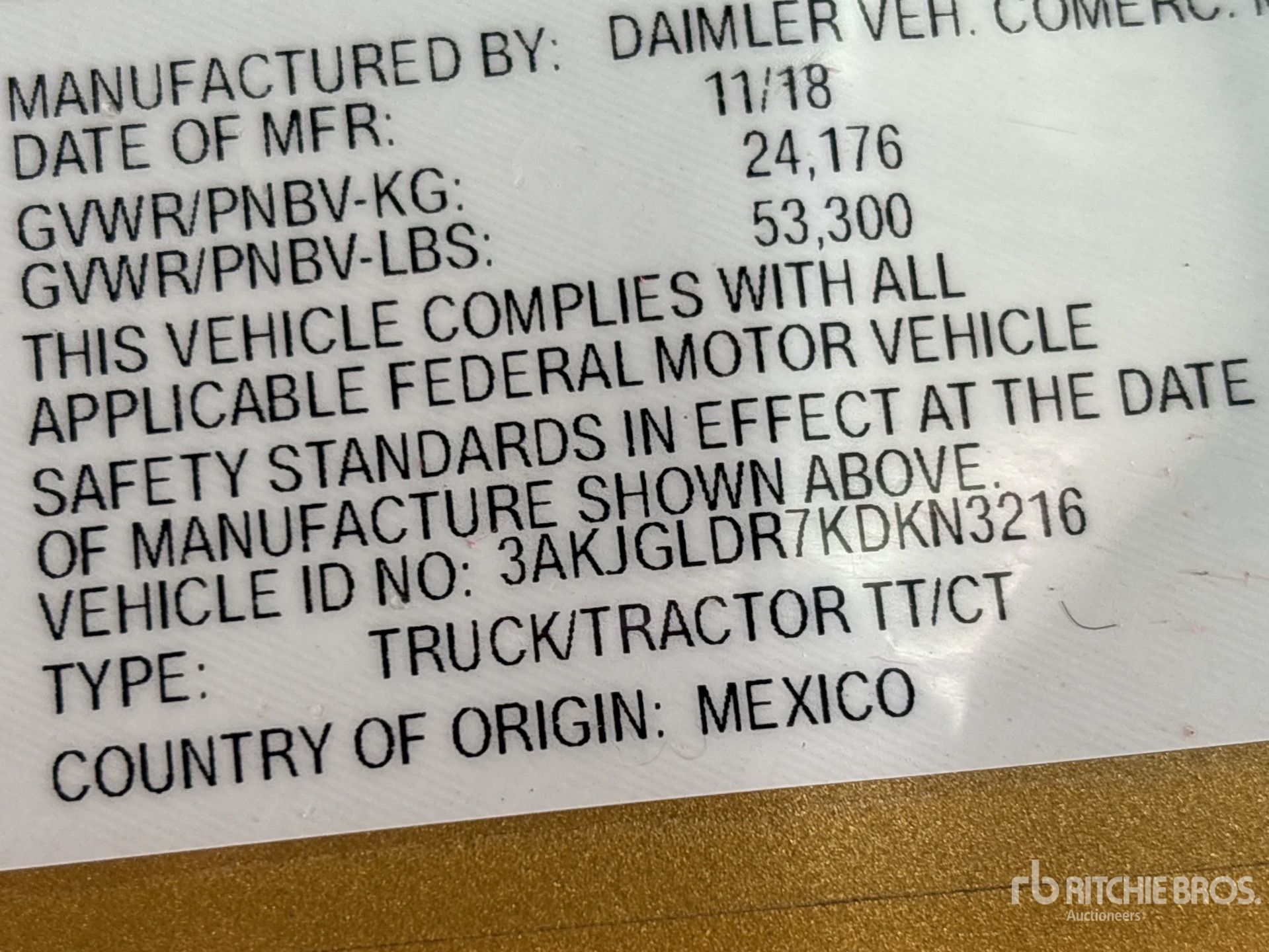 2019 Freightliner CASCADIA 125