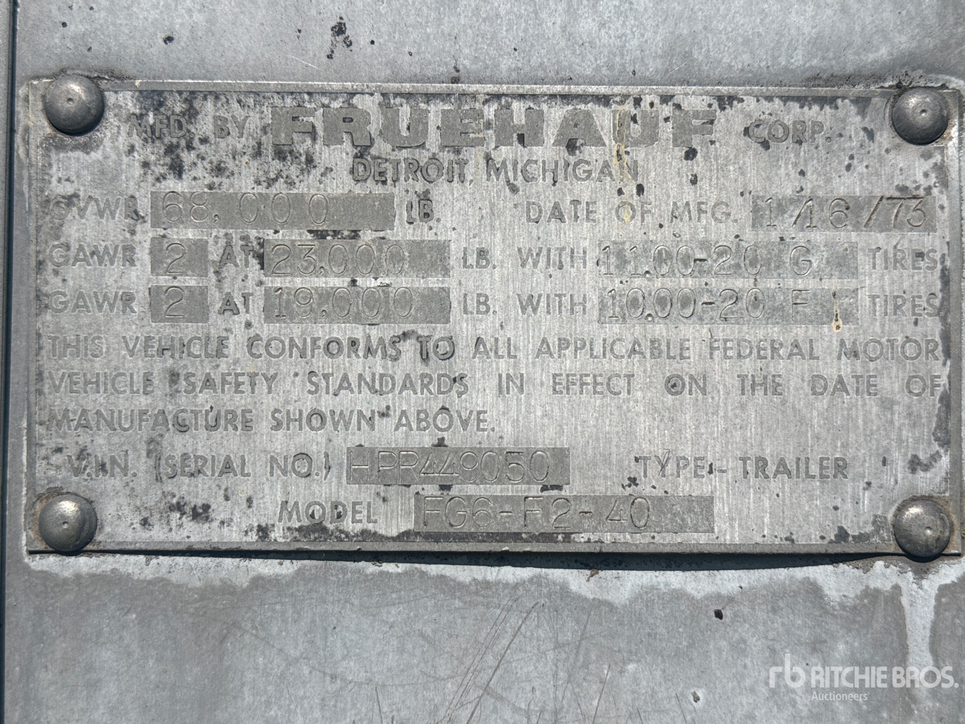 1973 Fruehauf FG6-F2-40