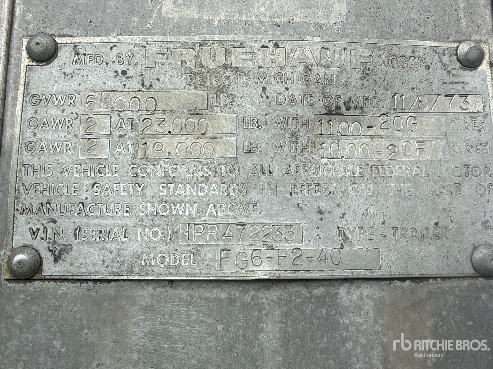 1973 Fruehauf 40 ft