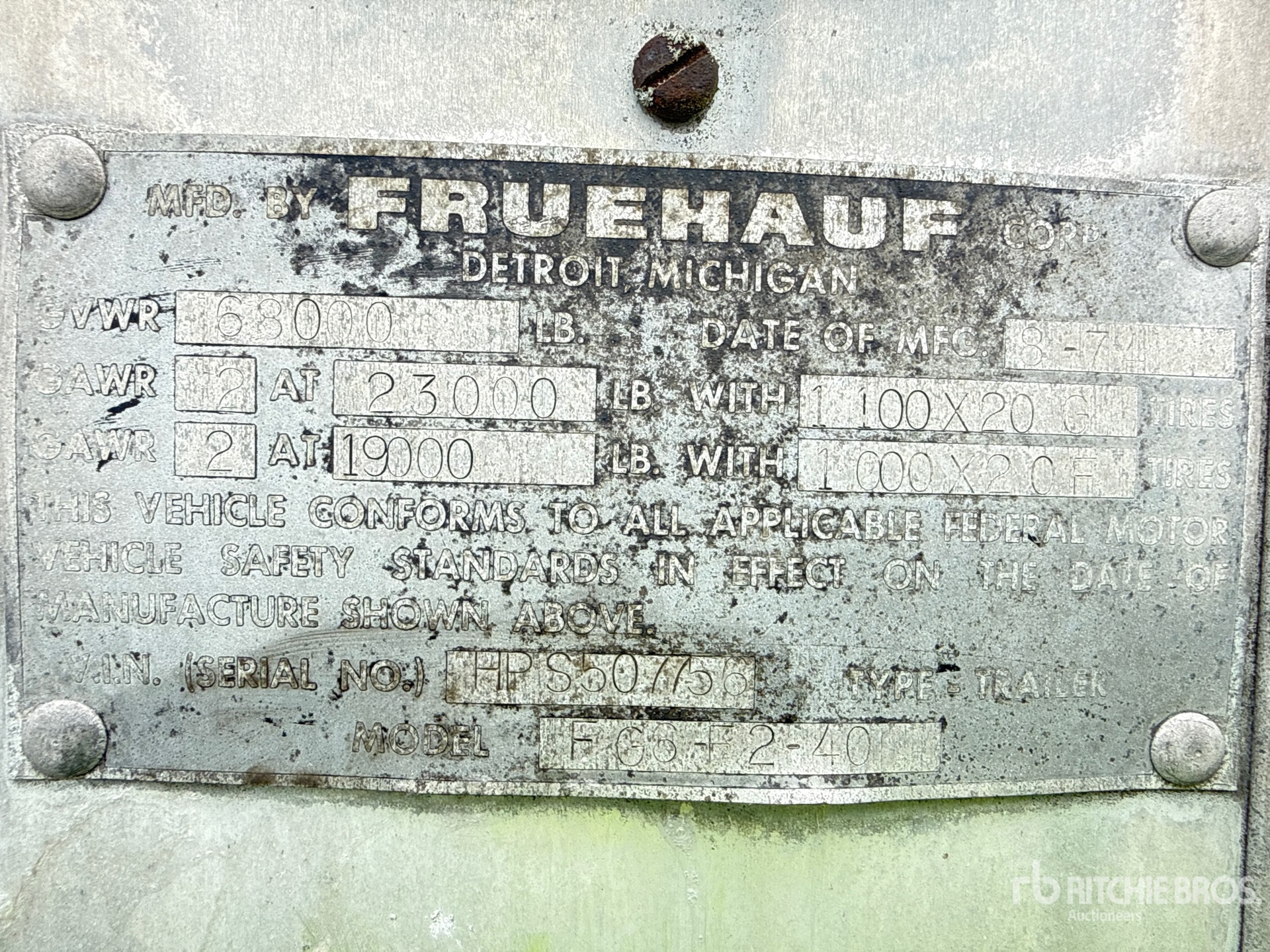 1975 Fruehauf 40 ft