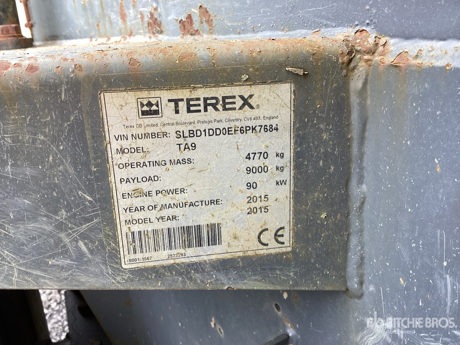 2015 Terex 9 TON 4X4