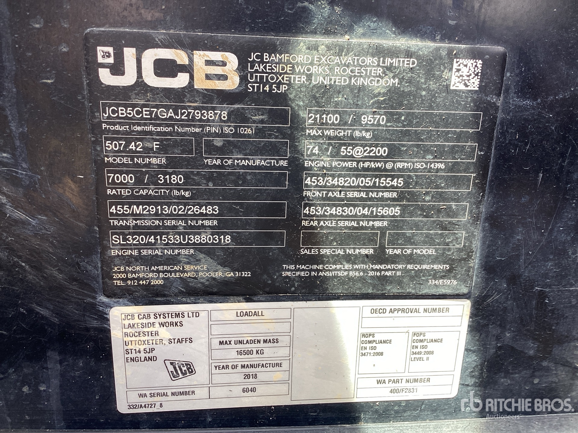 2018 JCB 507-42