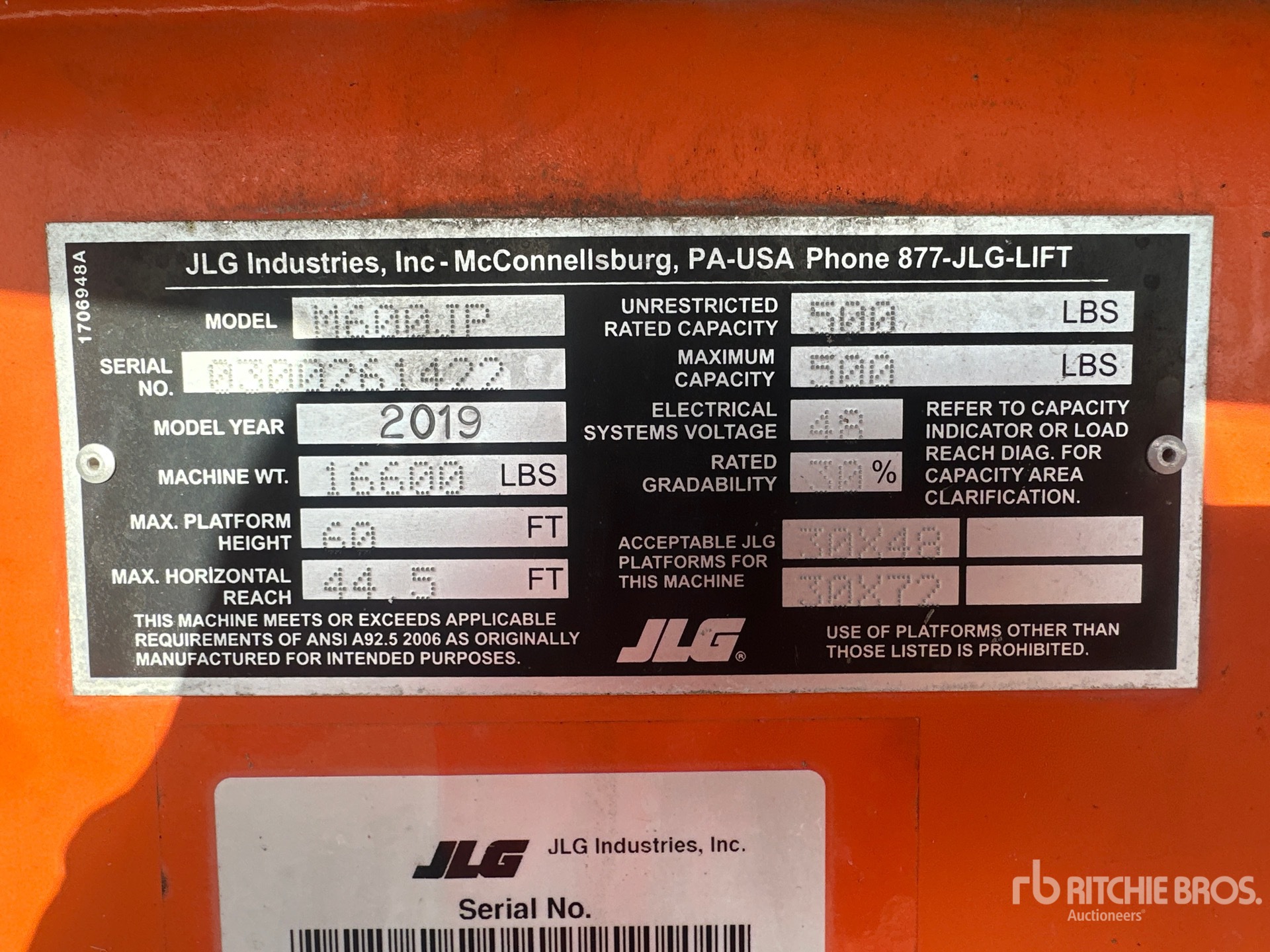 2019 JLG M600JP