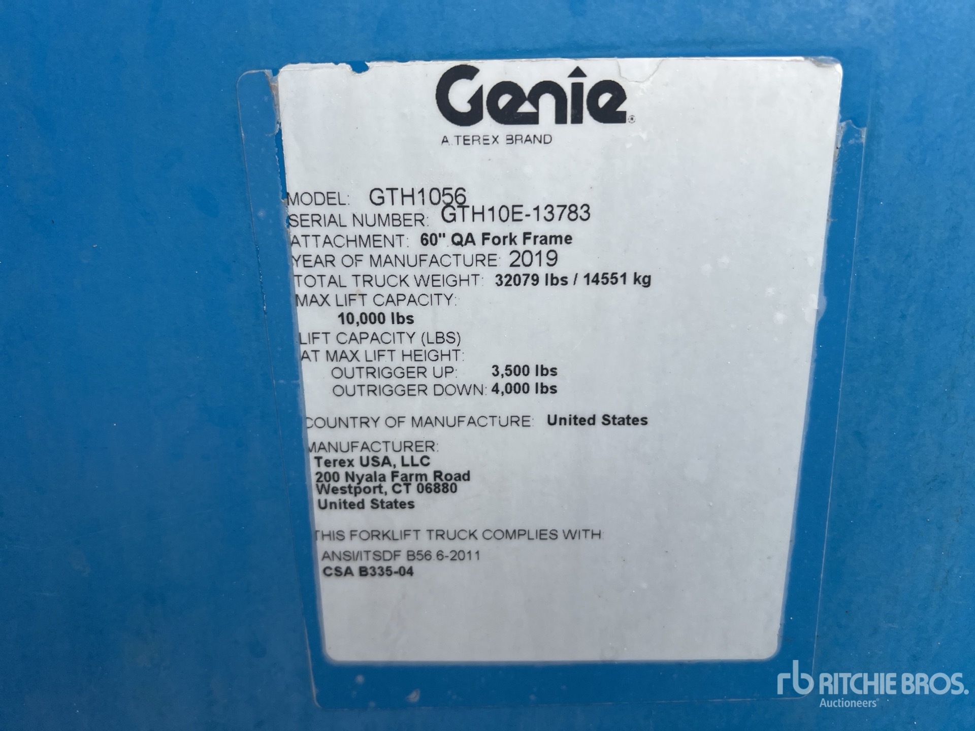 2019 Genie GTH-1056
