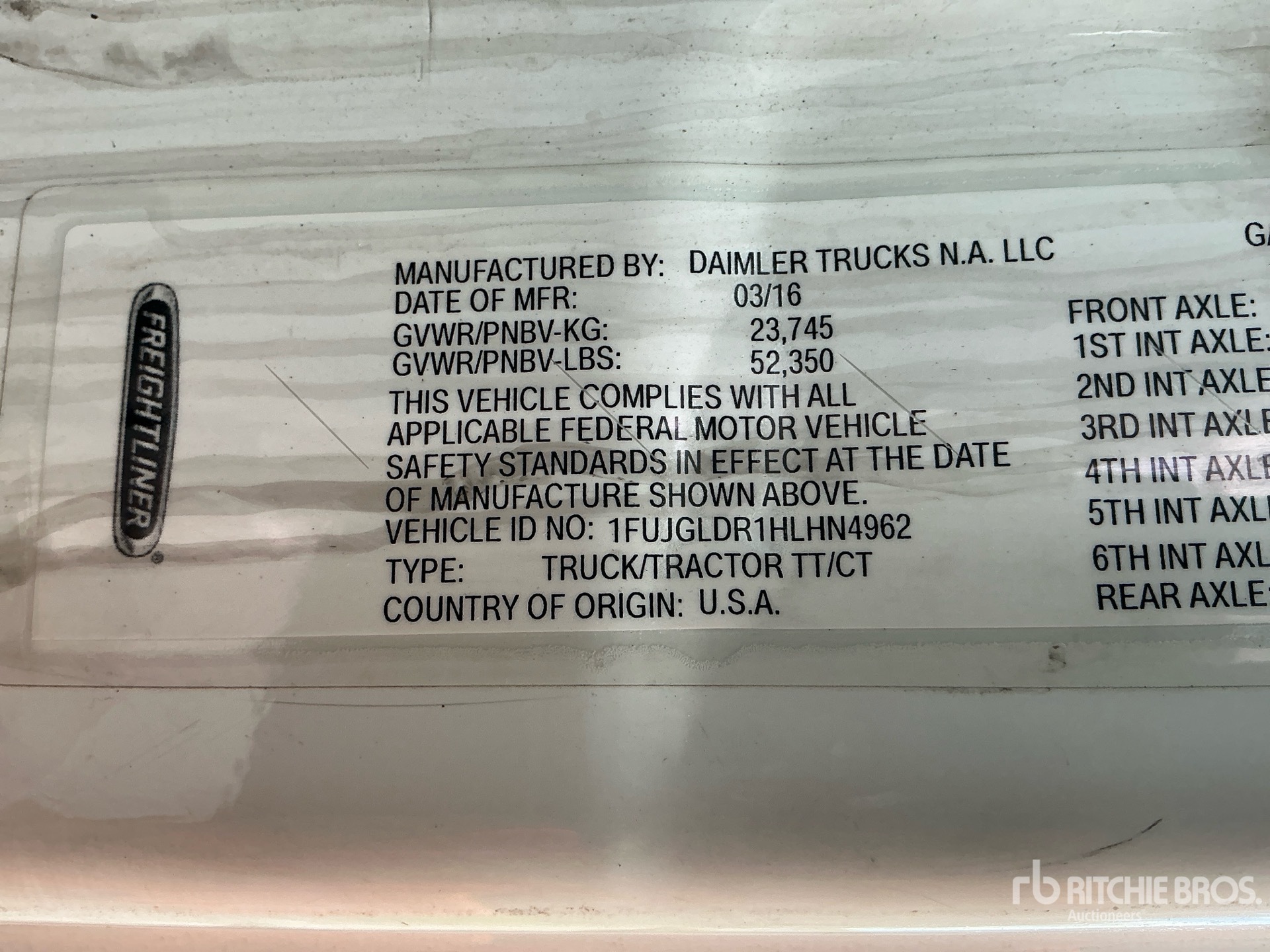 Photo of 2017 Freightliner CASCADIA 125