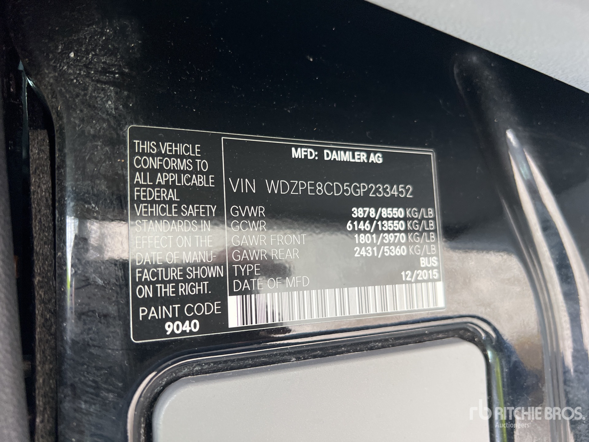 2016 Mercedes-Benz SPRINTER 2500