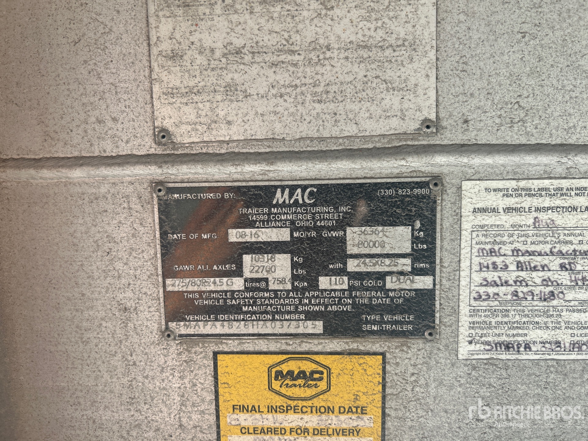 2017 Mac TNAR48AA