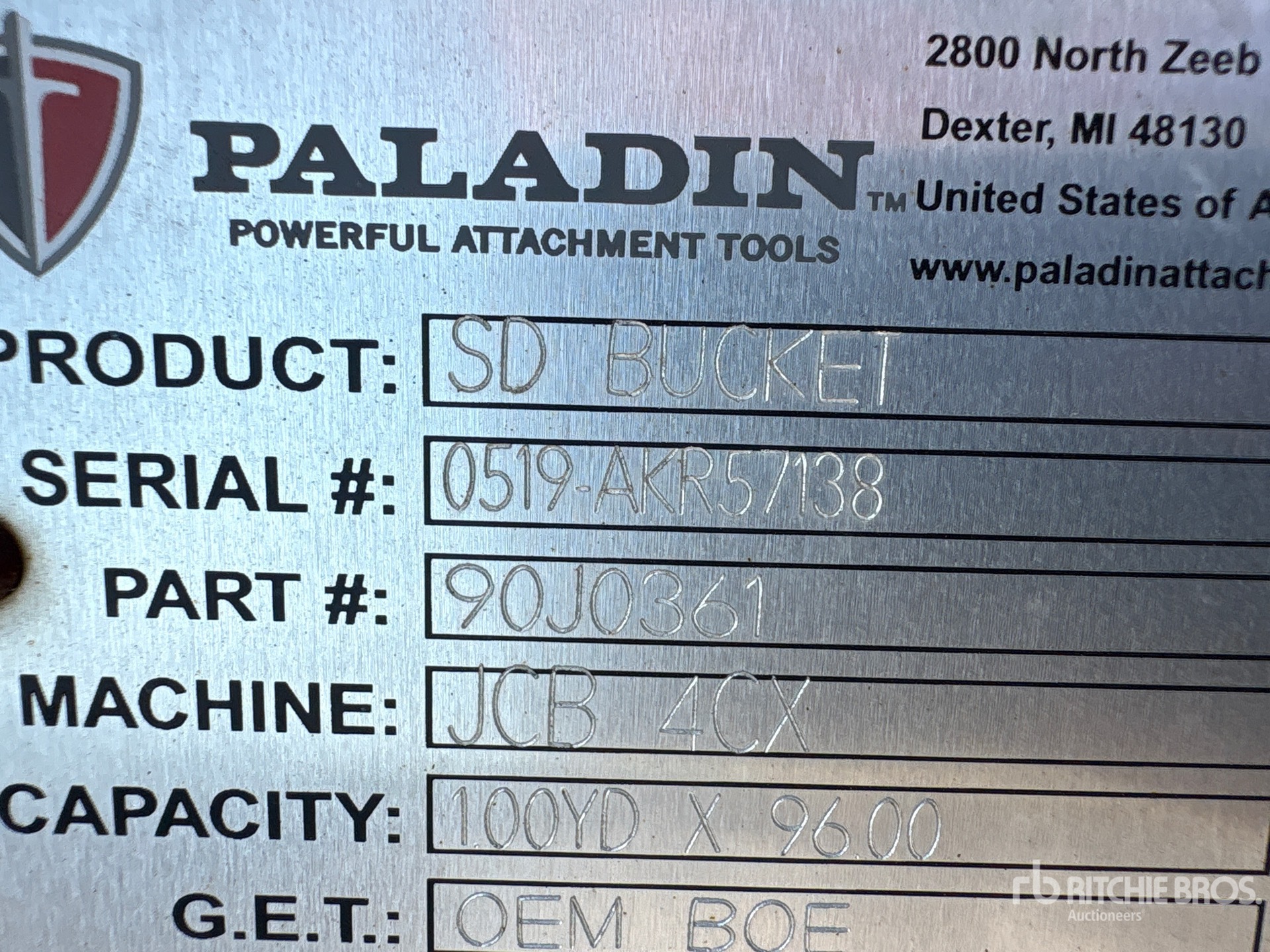Paladin 95 in Side Dump Q/C - Fits JCB 4CX