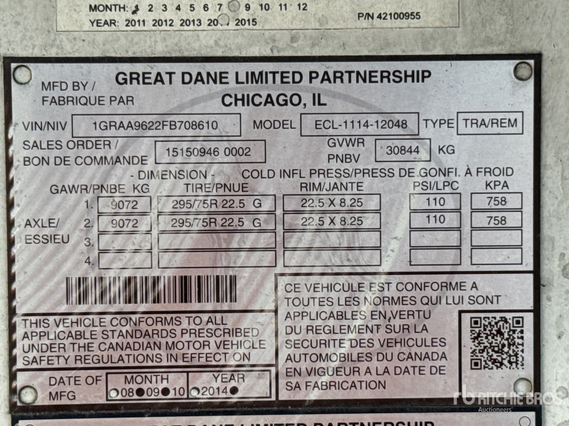 2015 Great Dane ECL-1114-12048