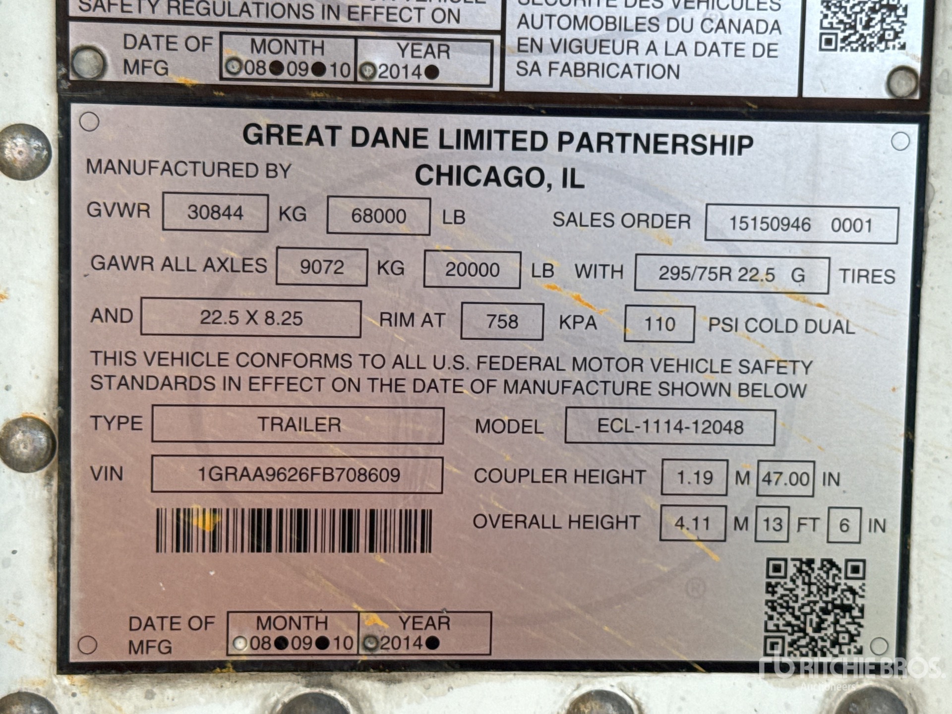 2015 Great Dane ECL-1114-12048